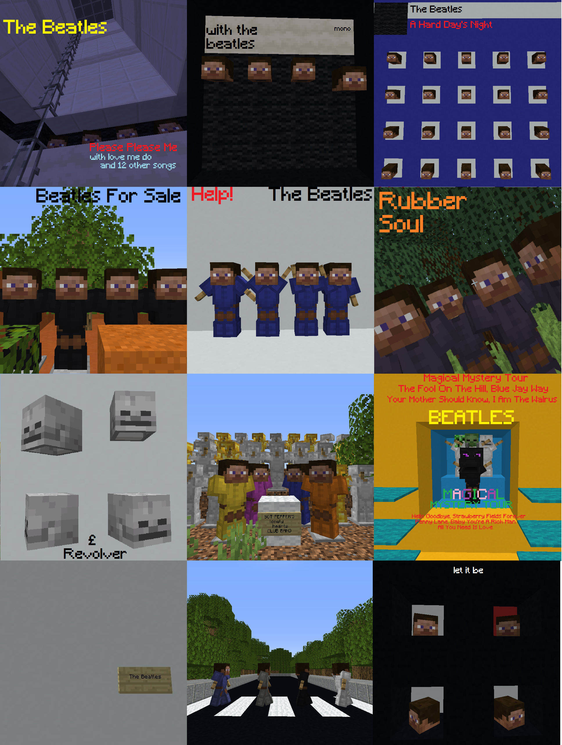 I remade The Beatles' covers in Minecraft! | Scrolller