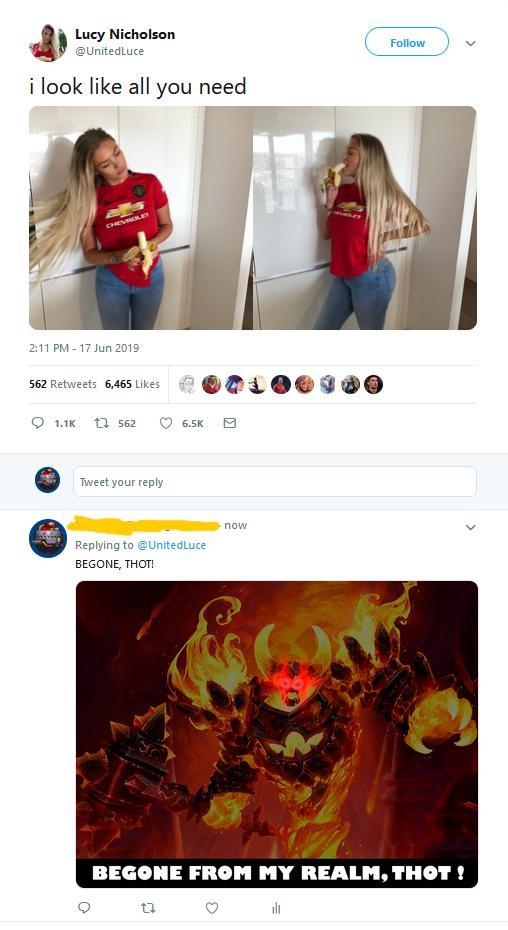 I told a TwitterTHOT to BEGONE. Scrolller