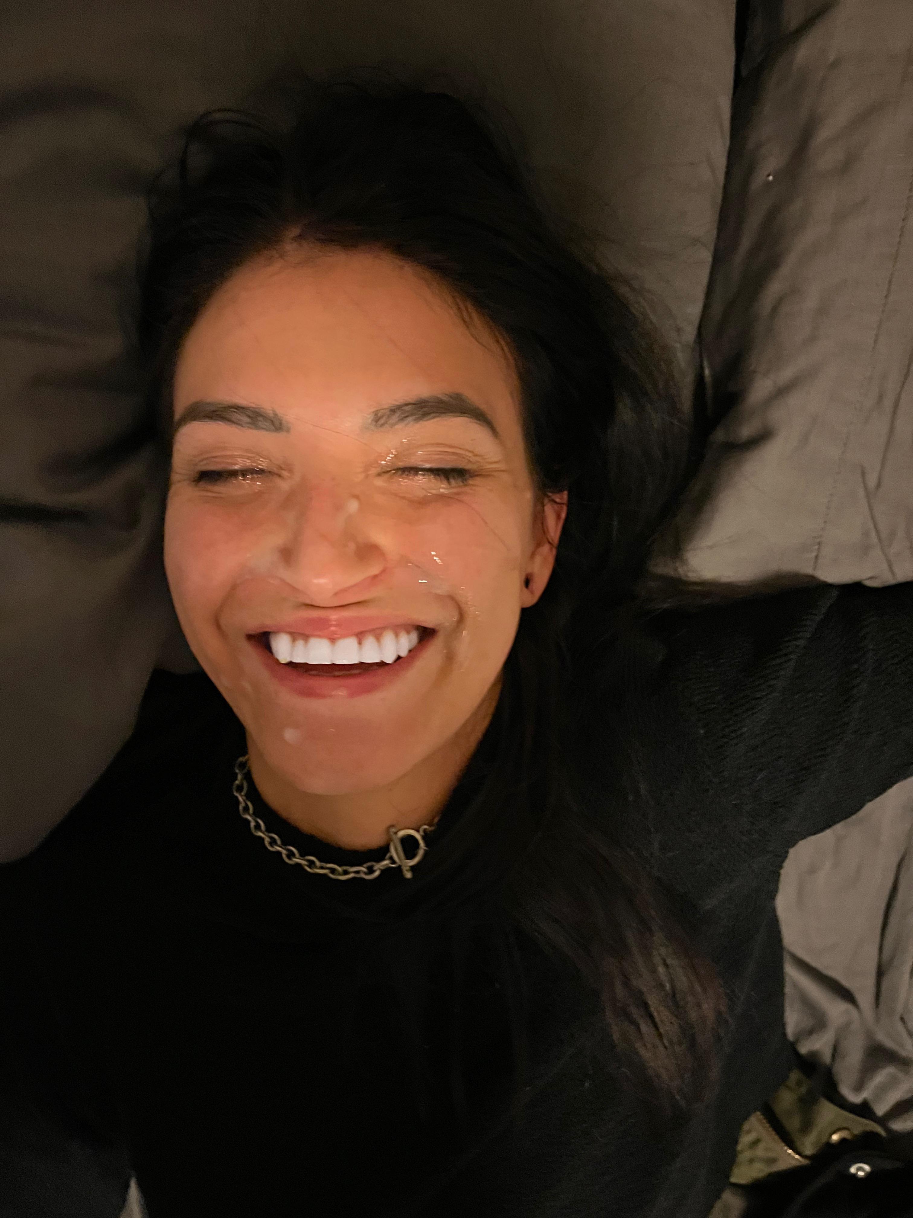 My boyfriend gave me a morning treat ️ excited to go to work with cum in my hair! Scrolller