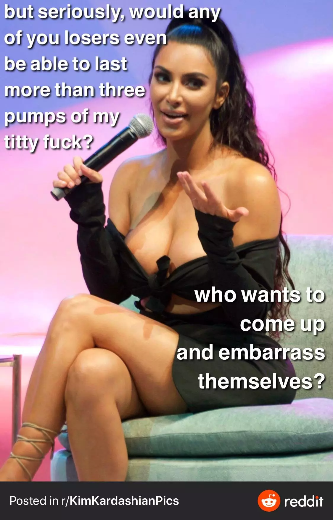 i wouldn’t be able to keep it together between kim’s tits 🥵