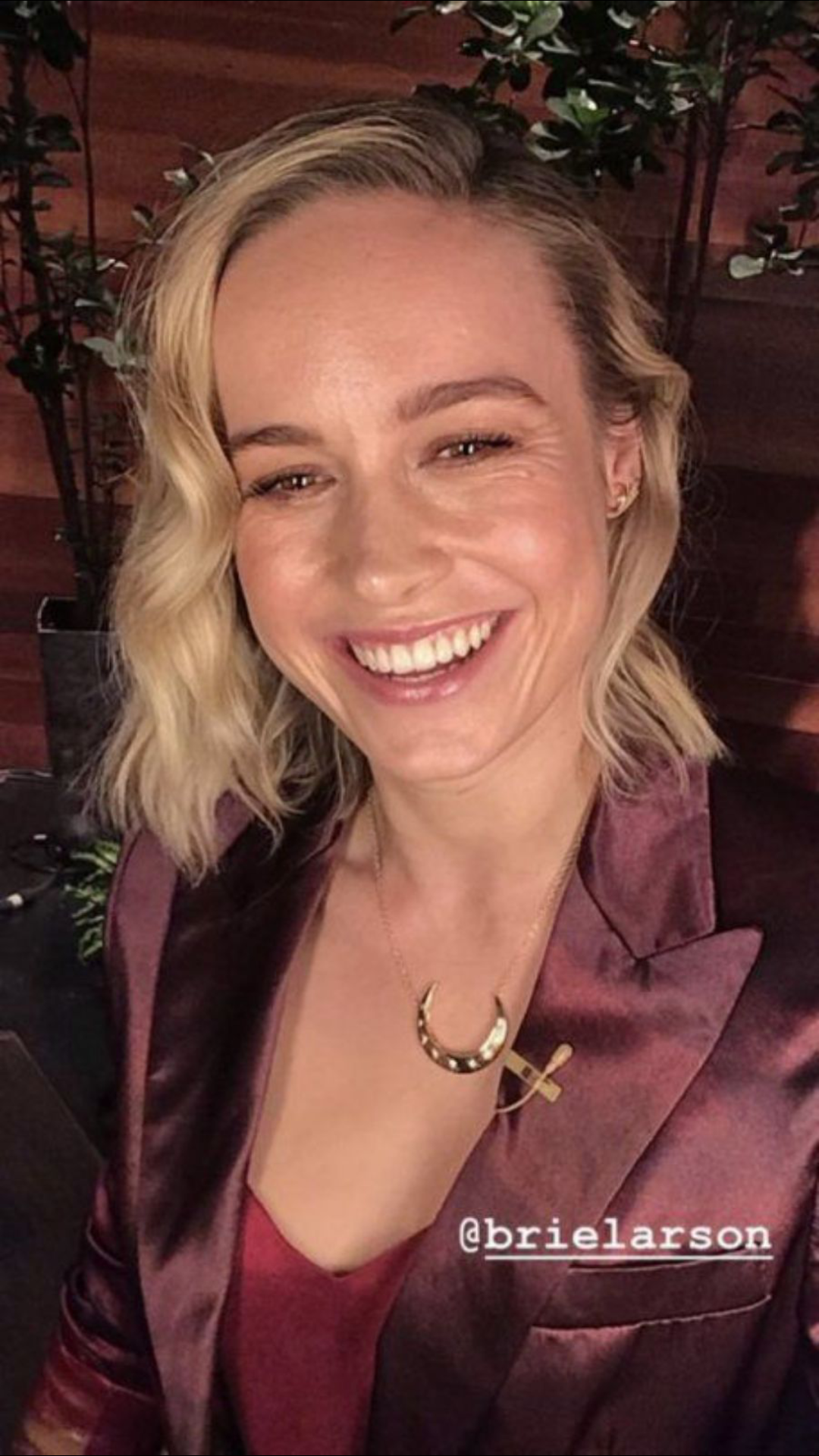 Brie Larson laughing as she watches me get down on my knees in front of ...