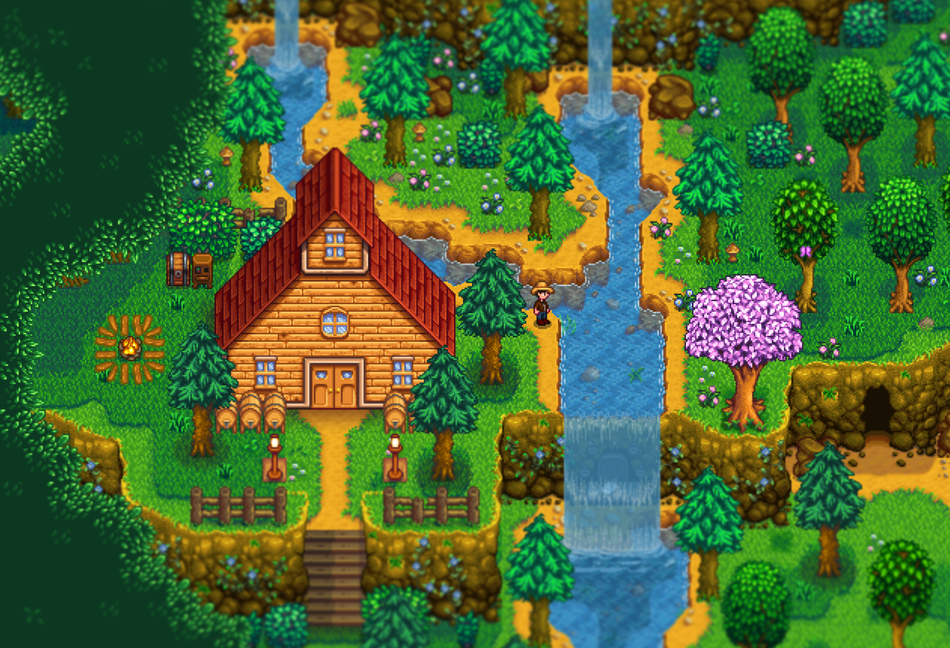 Стардью валли русификатор. Горная ферма Stardew Valley. Стардев Валли. Stardew Valley обложка. Каменный Джунимо Stardew Valley.