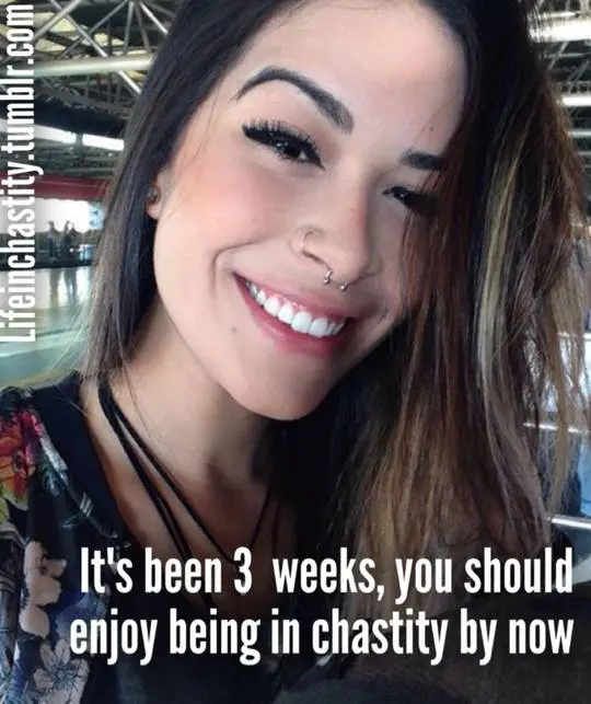 Femdom foot fetish and male chastity captions featuring brunette and redhead women in various outfits