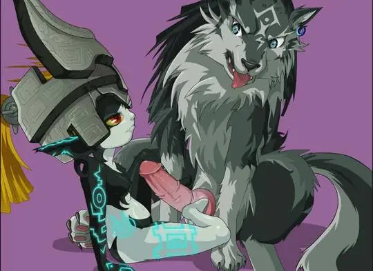 Imp Midna from The Legend of Zelda in hentai fan art featuring ahegao and thick thighs