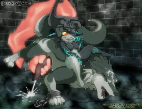 Imp Midna from The Legend of Zelda in hentai fan art featuring ahegao and thick thighs