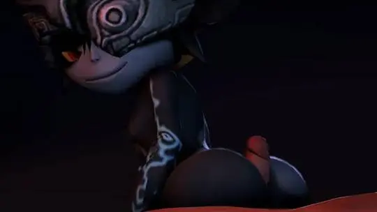 Imp Midna from The Legend of Zelda in hentai fan art featuring ahegao and thick thighs