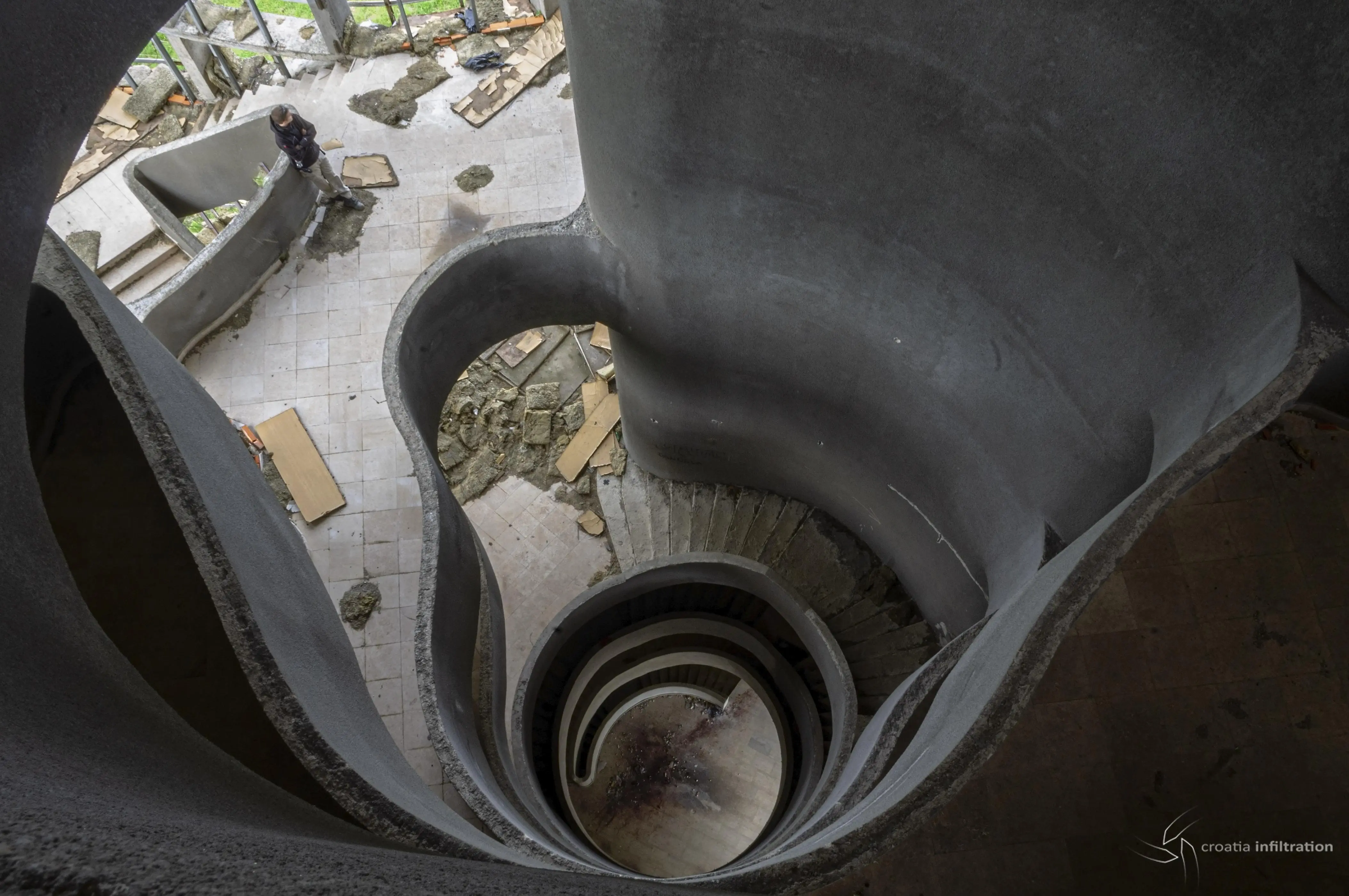 Interior of the monument to the uprising of the people of Banija and ...