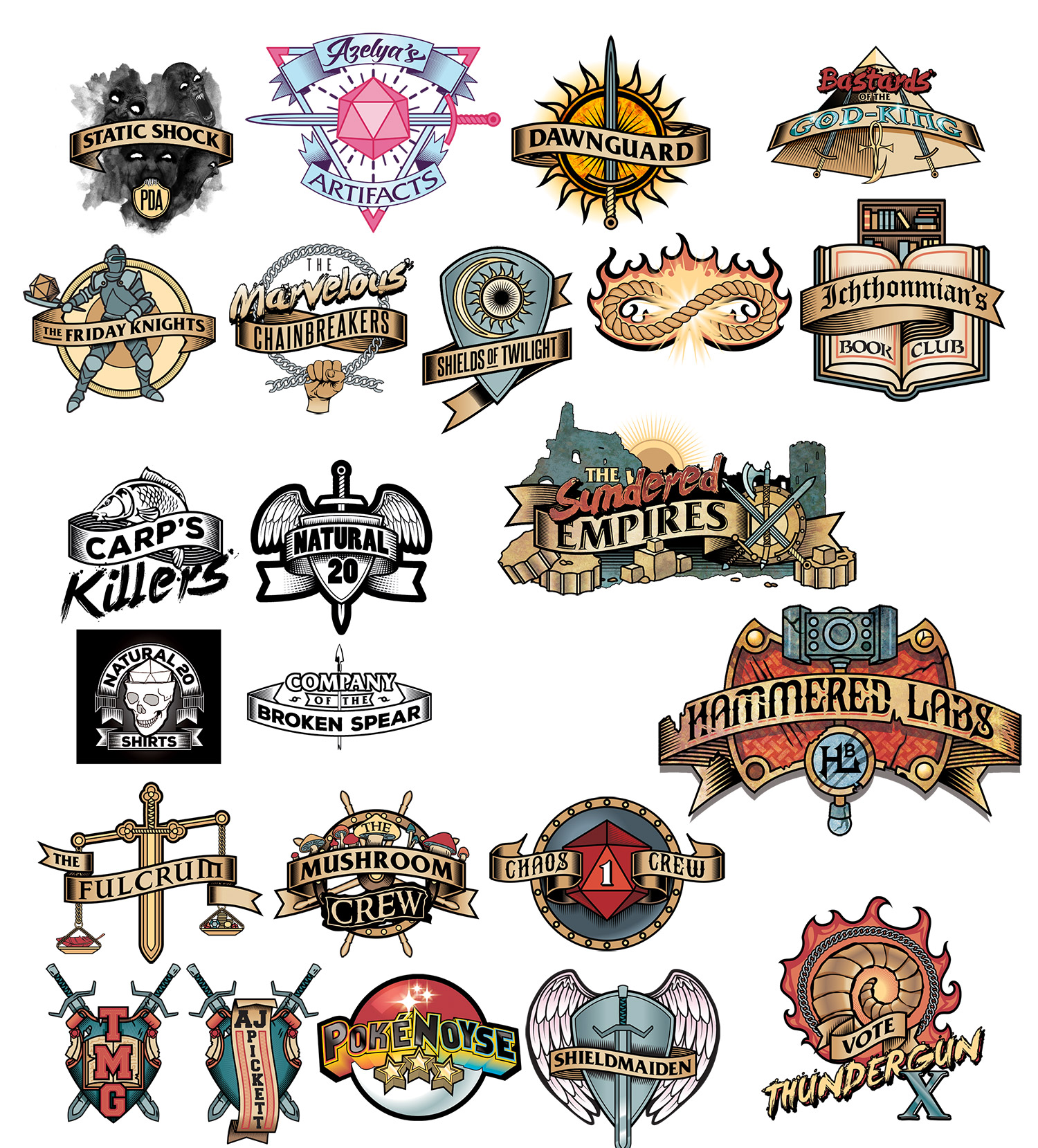 Rpg Logo Collection I've been designing graphic banner-logos for folks RPG groups. It's ...