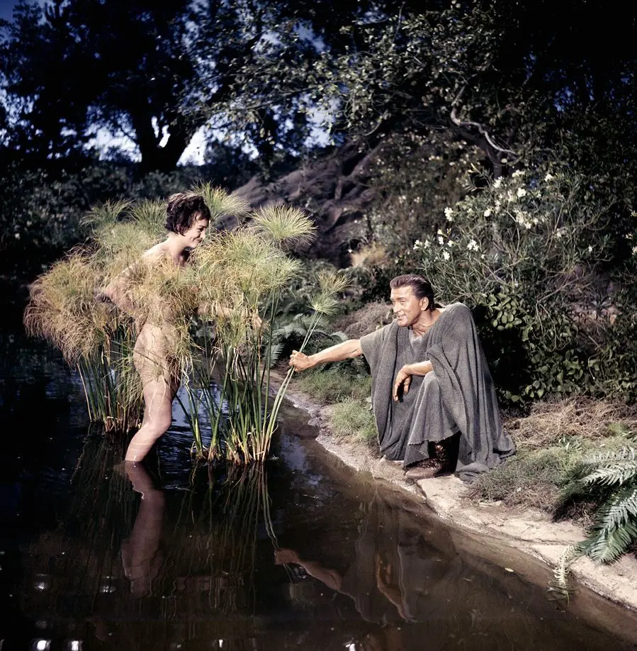 Jean Simmons in vintage cinema nudes, pinup shots, and a white dress