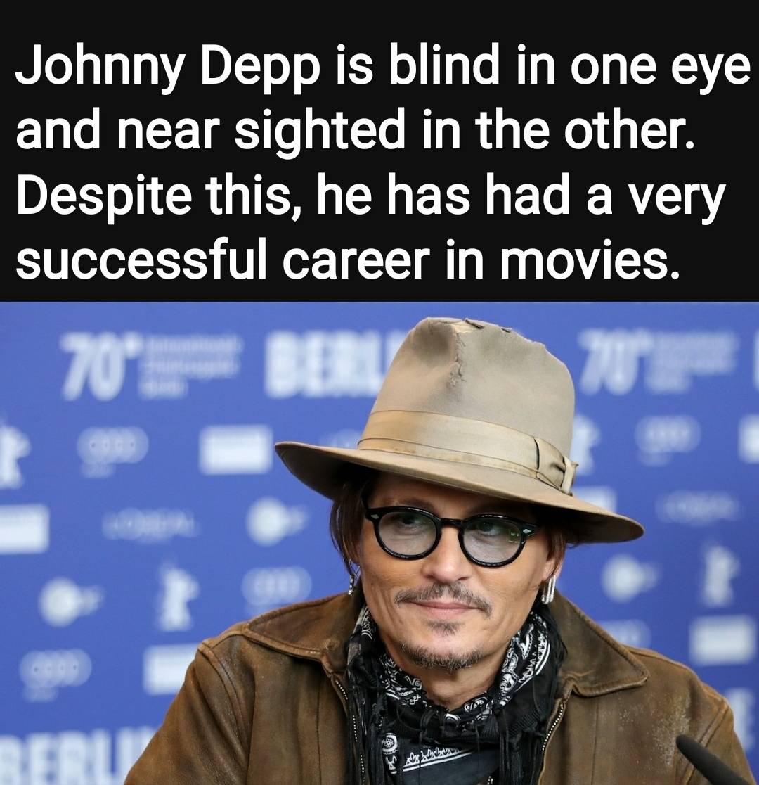 Johnny Depp is blind in one eye Scrolller