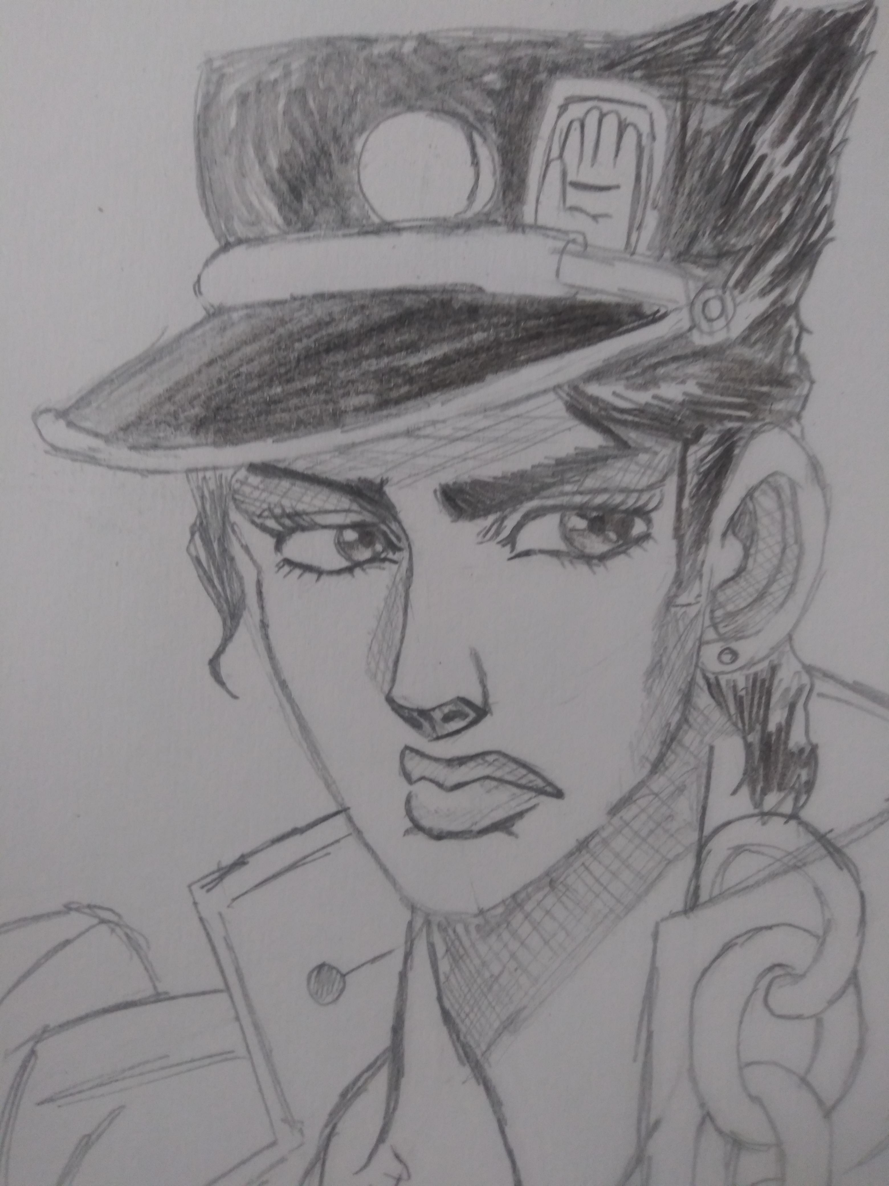 Just a quick Jotaro pencil drawing | Scrolller