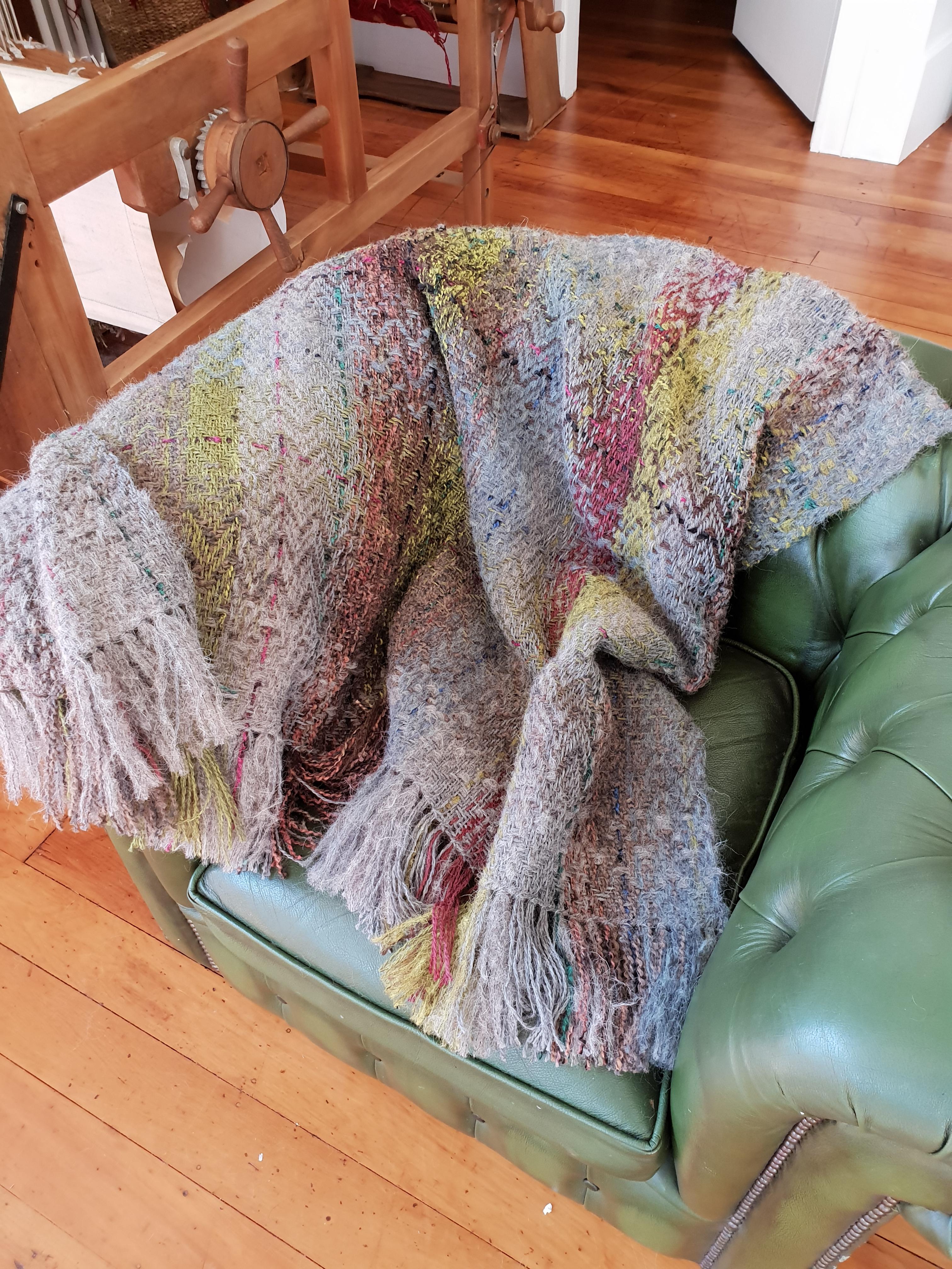 Threshold X Studio McGee 50x60 Throw Blanket – Cream & Khaki Woven Yarn With Crossed Tassels – Recycled Material
