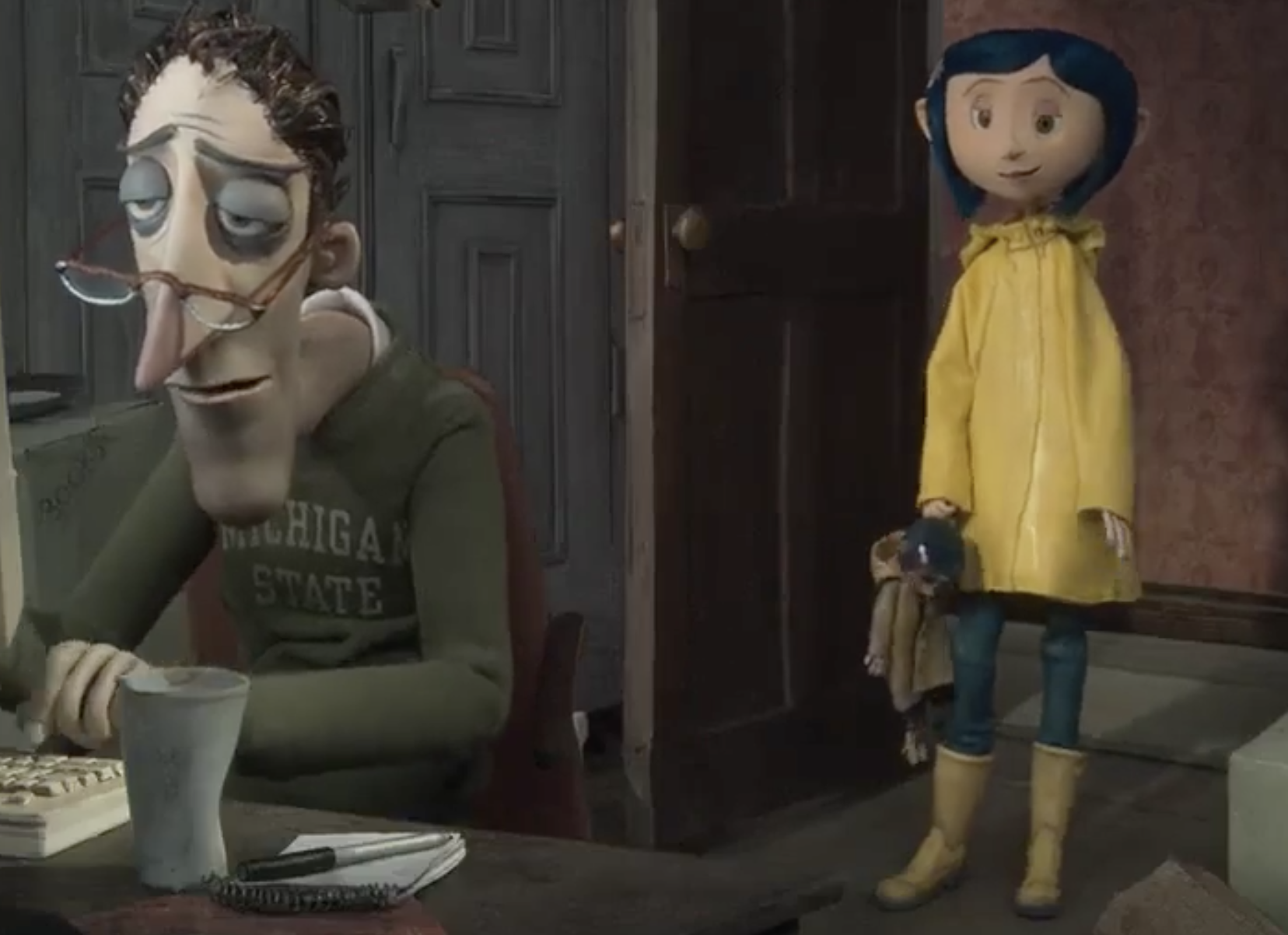 Just noticed Coraline&apos;s dad is a <b>State</b> <b>fan</b> Scrolller.