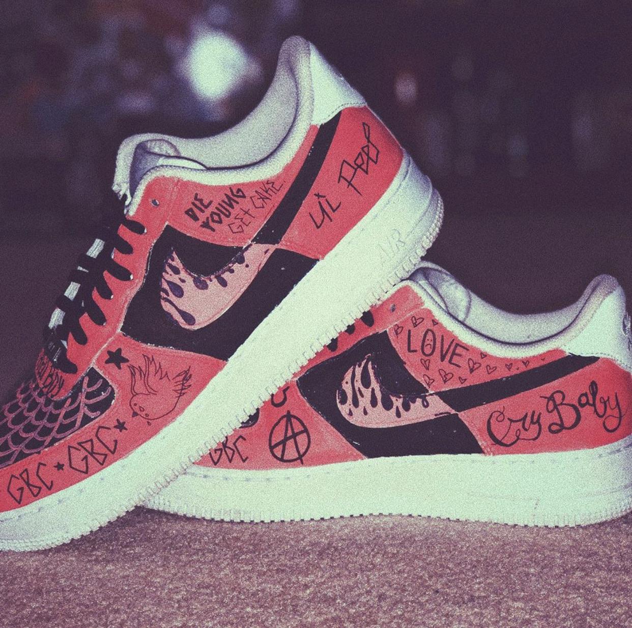 lil peep custom air forces