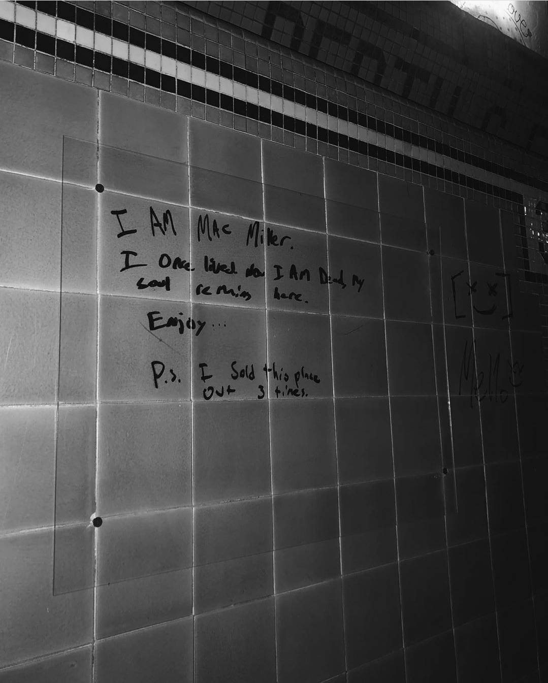 Mac Miller Rave Message Mac's letter on the wall at the Rave/Eagles Club in Milwaukee. This is ...