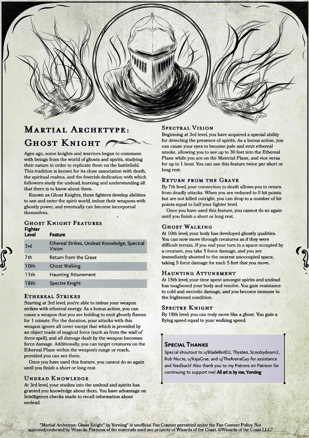 ‘Martial Archetype: Ghost Knight’ // A new subclass option for Fighter ...
