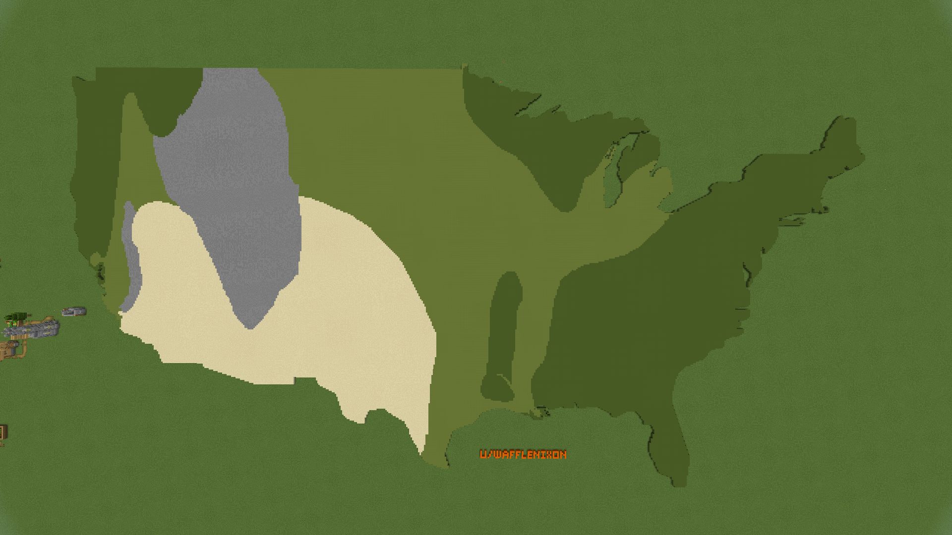 Minecraft Map of the Contiguous United States, scale of 10,000:1 ...