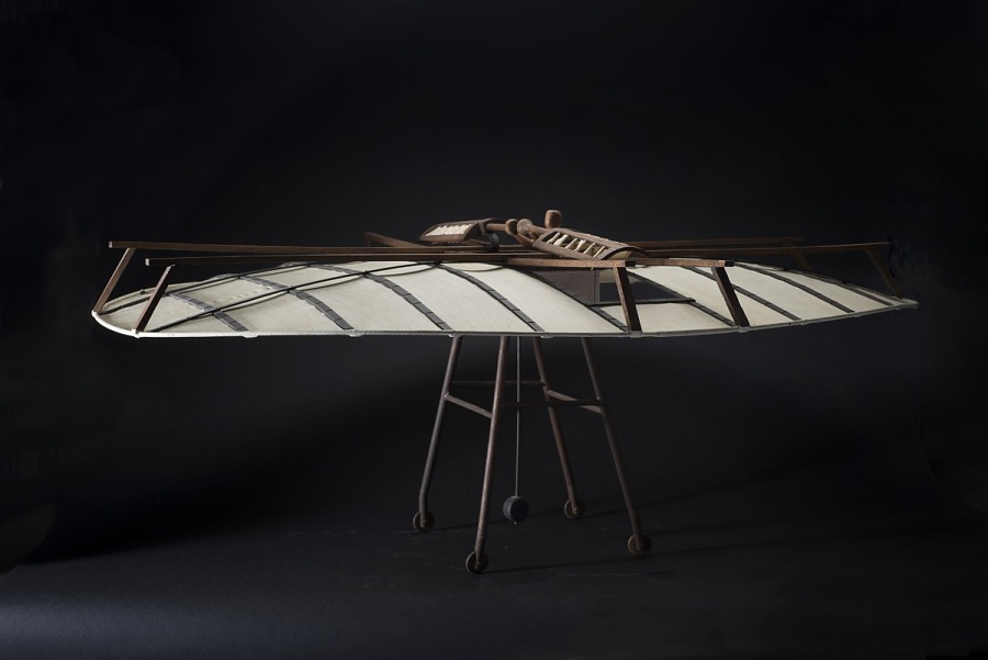 Model of Emanuel Flying Machine, 1714 Scrolller