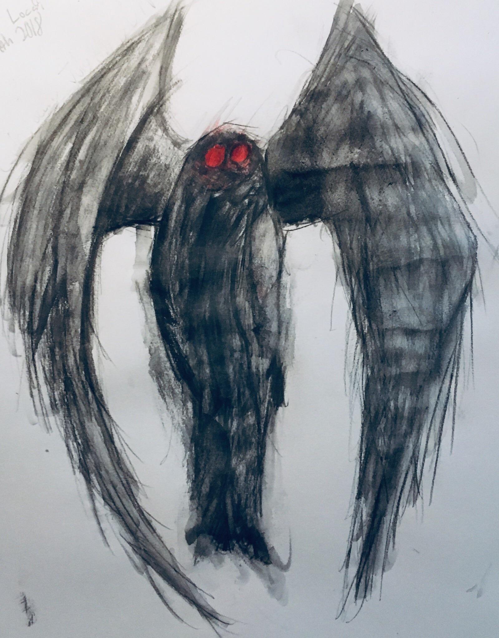 Mothman Drawing by Me Scrolller