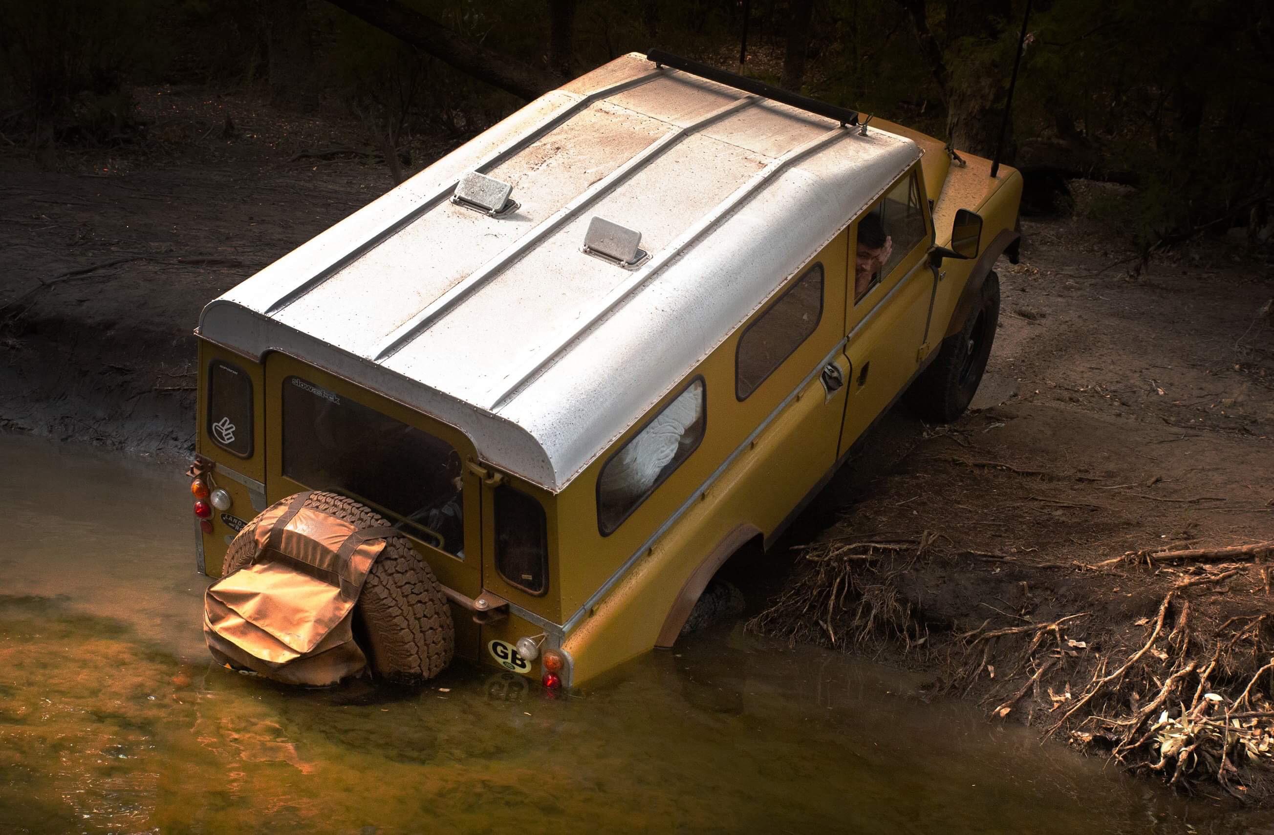My 1977 series 3 Land Rover tackling a river in Western Australia ...