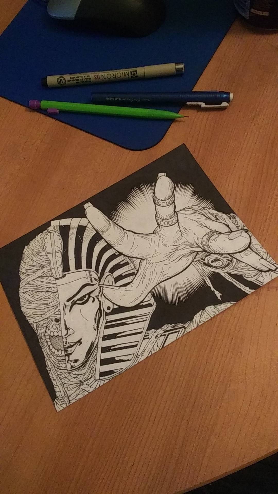 My Ancient Egypt-themed ink drawing | Scrolller