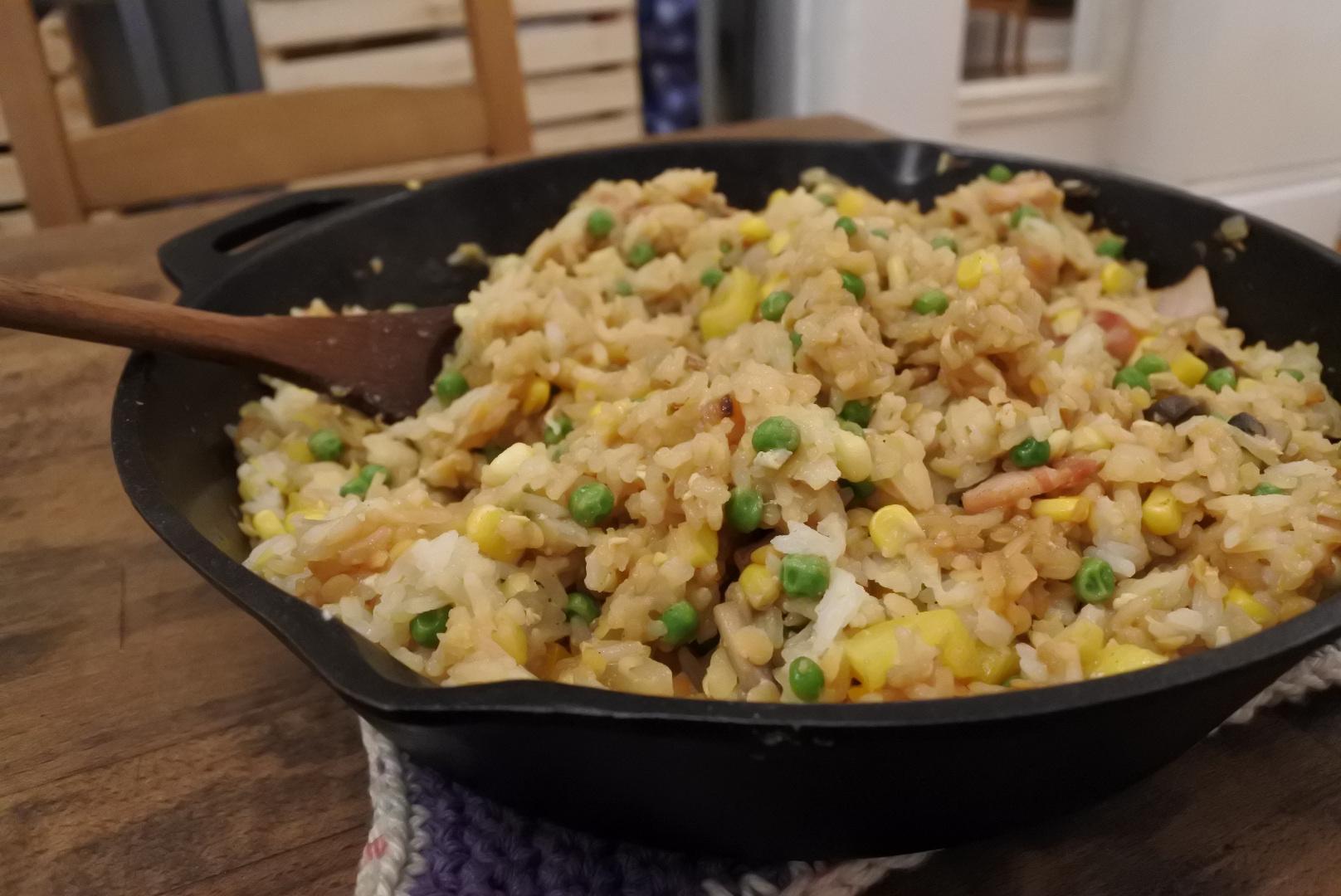 My anything-goes fried rice: I always make this when ingredients are