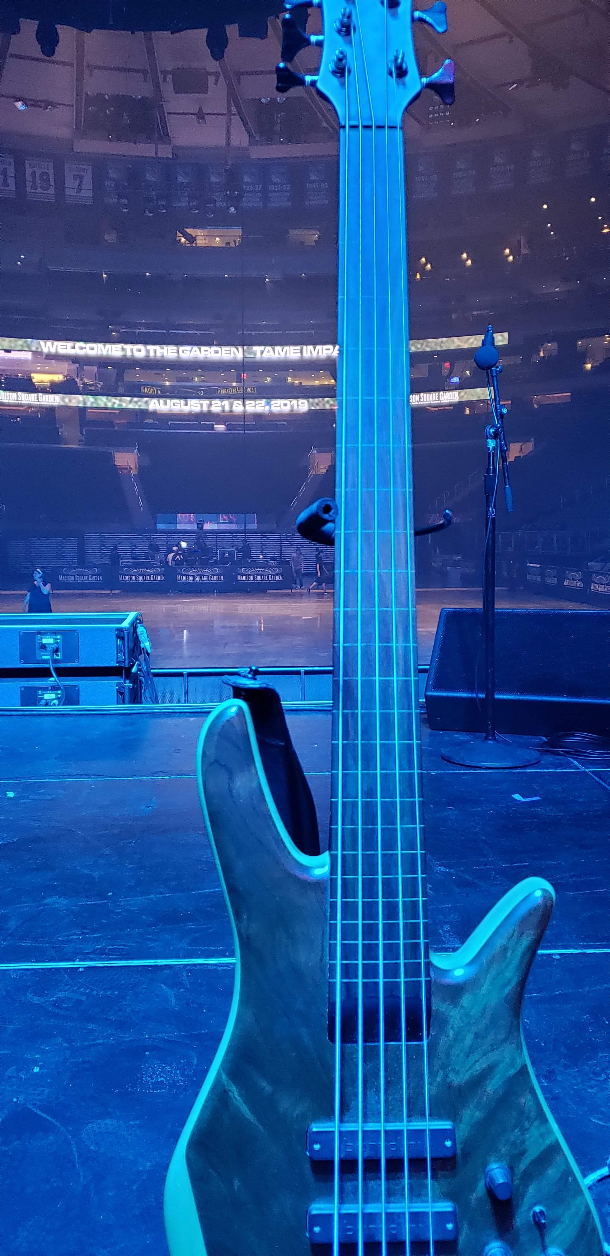 My bass on stage at Madison Square Garden before we played! | Scrolller