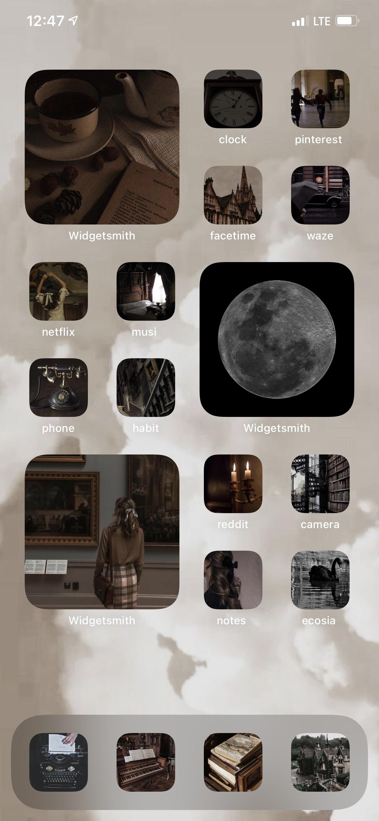 my dark academia home screen :) | Scrolller