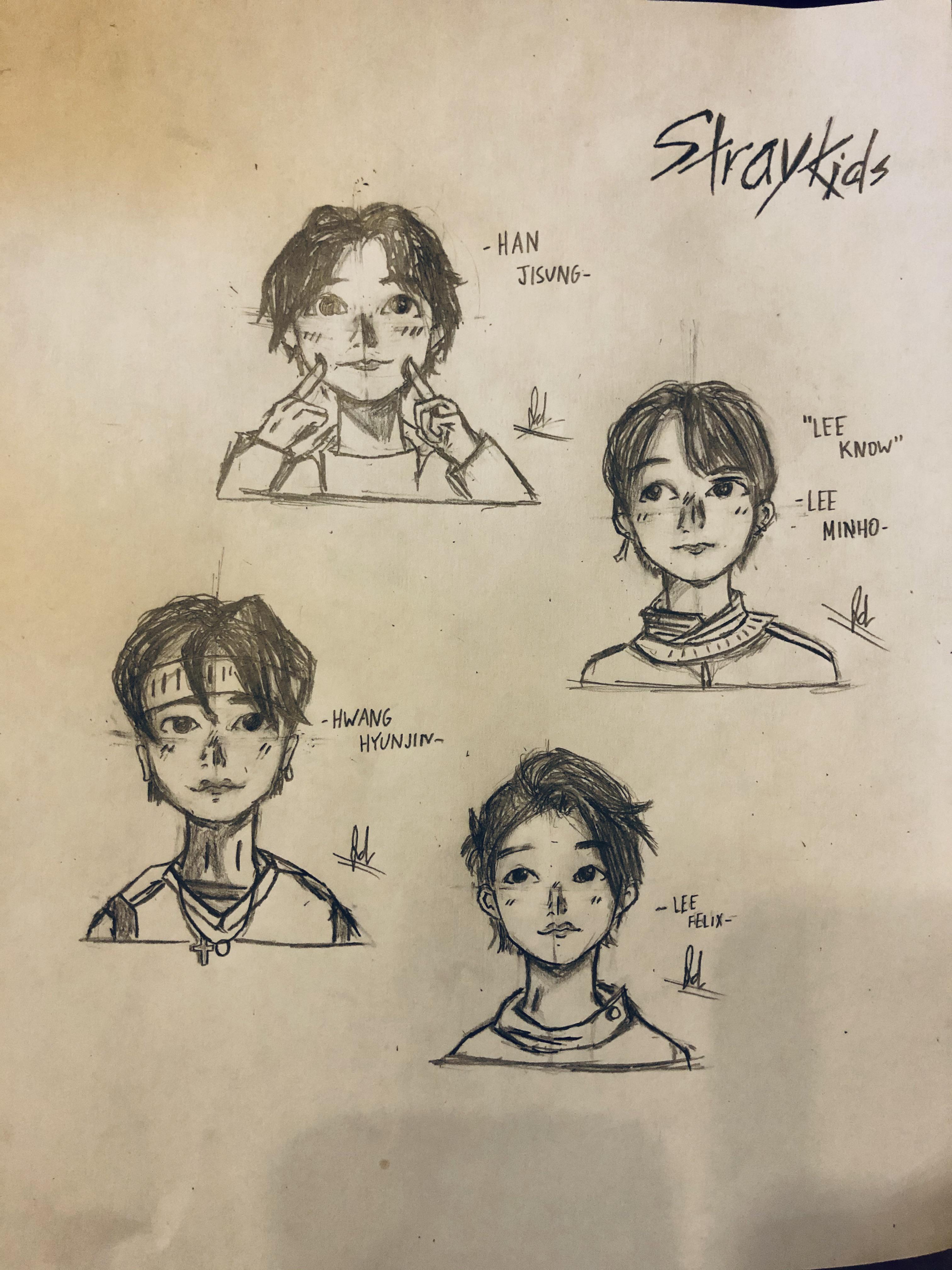 My first time drawing some of the skz members | Scrolller