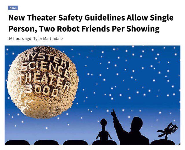 New Theater Safety Guidelines Allow Single Person, Two Robot Friends