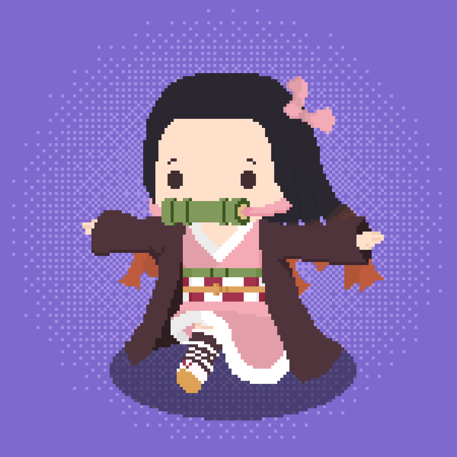 Nezuko Pixel Art | Scrolller