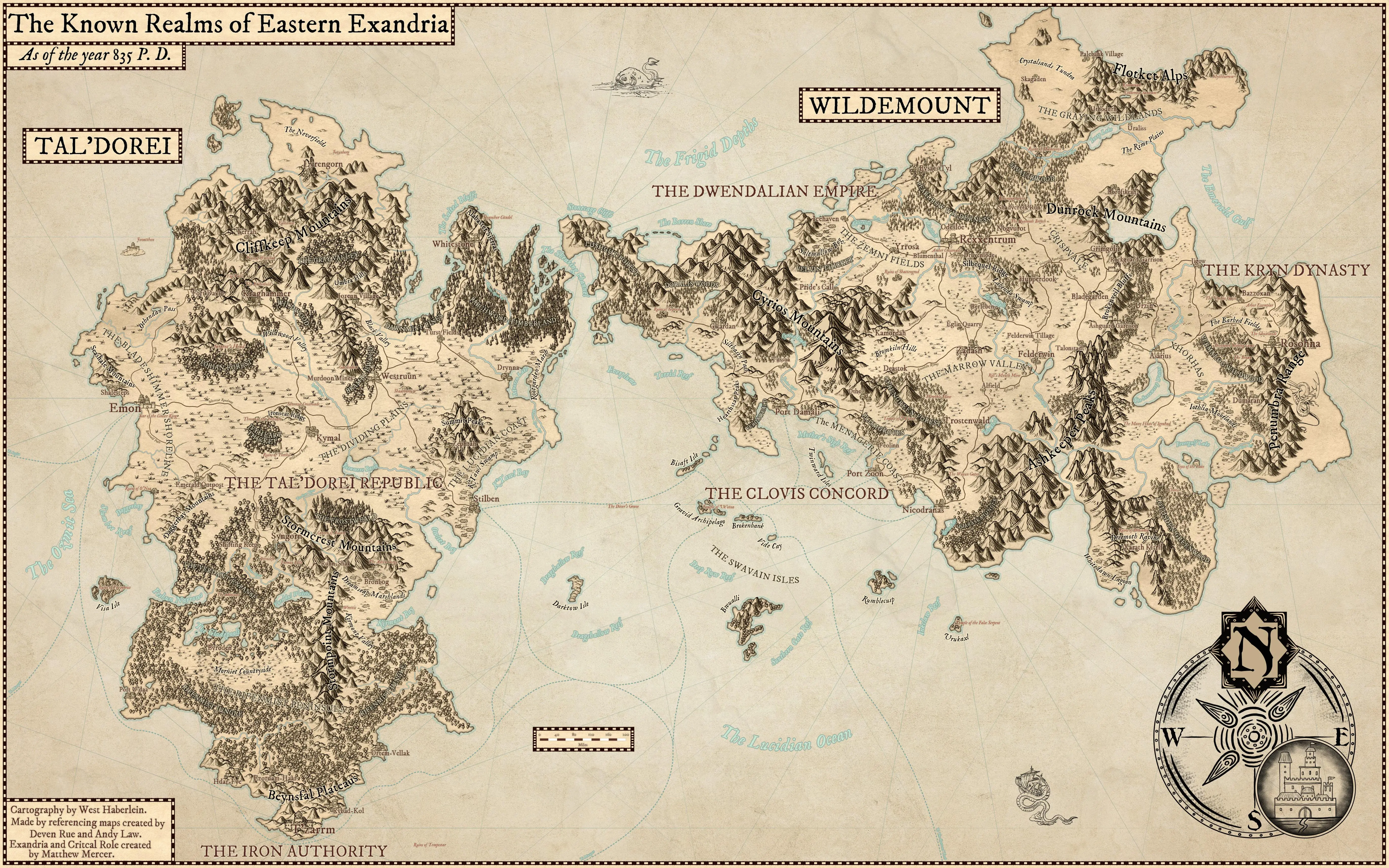 [No Spoilers] *UPDATED* Map of Eastern Exandria, created my me using ...