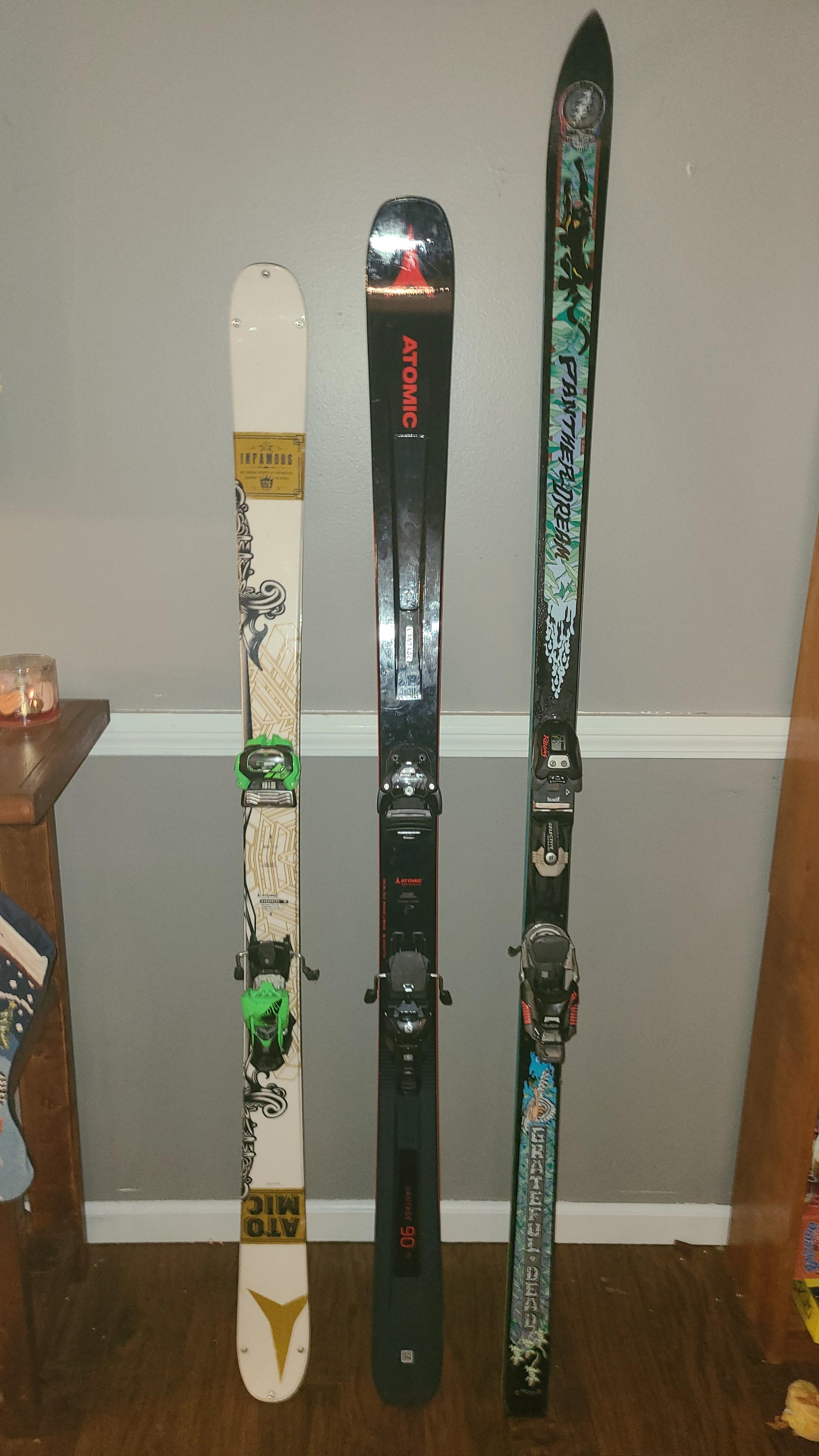 Not a quiver pic. I stopped skiing in about 2001, got some cheap skis ...