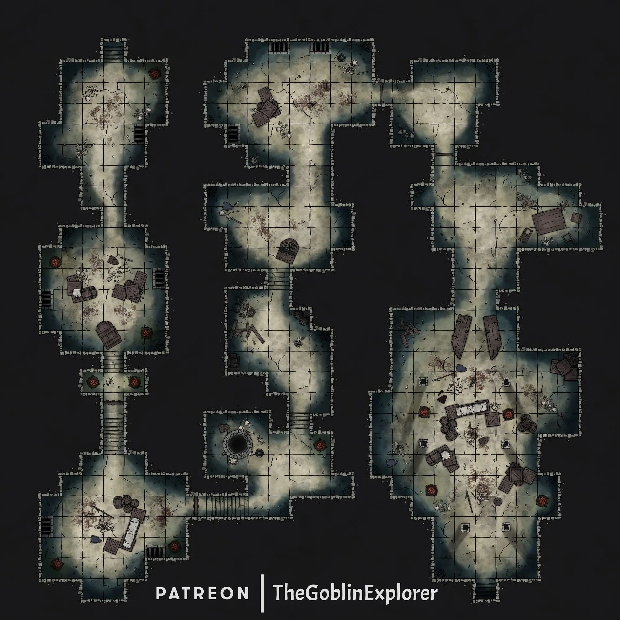 [OC] [Battlemap] Endless Dungeon - Invaders!! Level -4 ( 30x30 ...