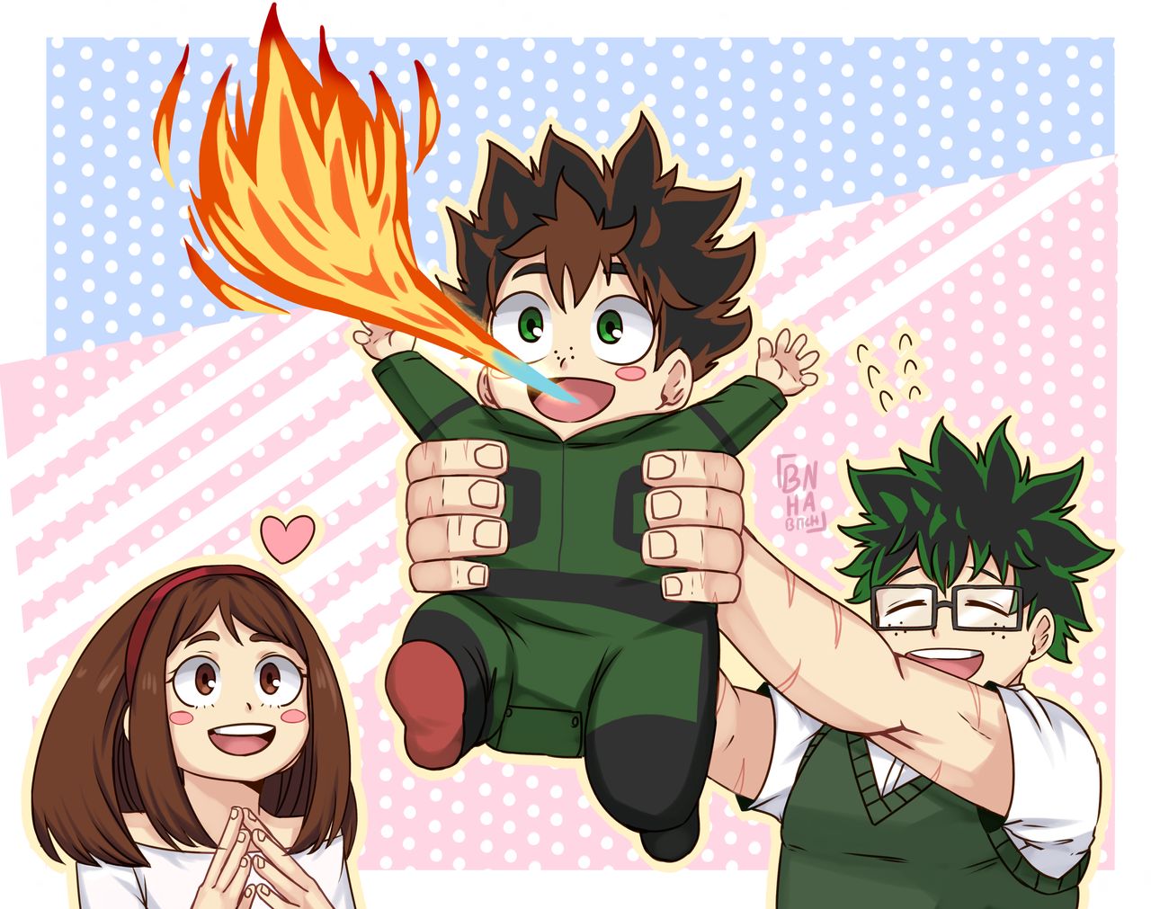 Ochako and Deku's Fire Breathing Baby | Scrolller