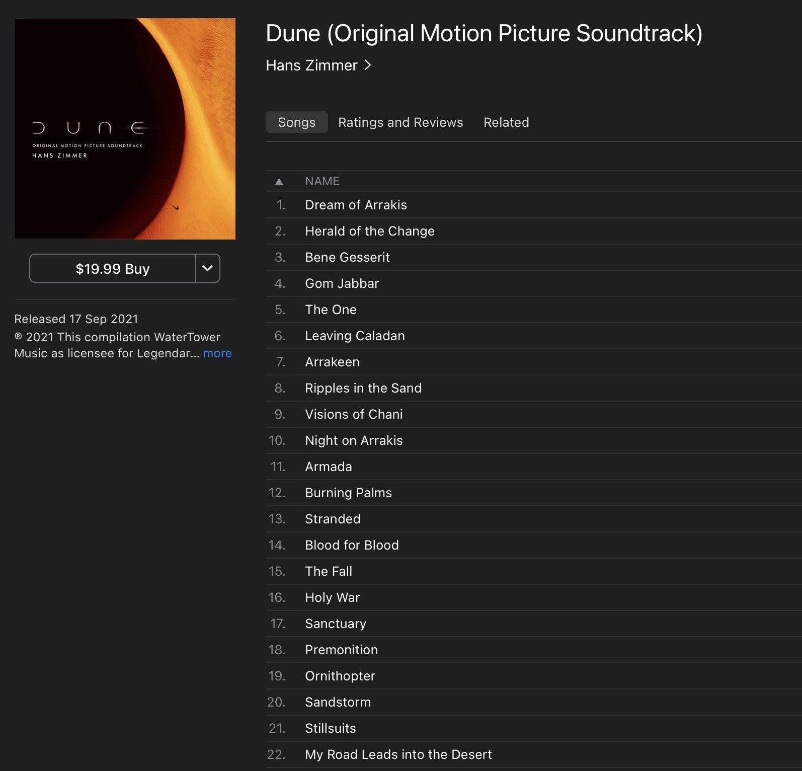 Official Dune Score Scrolller