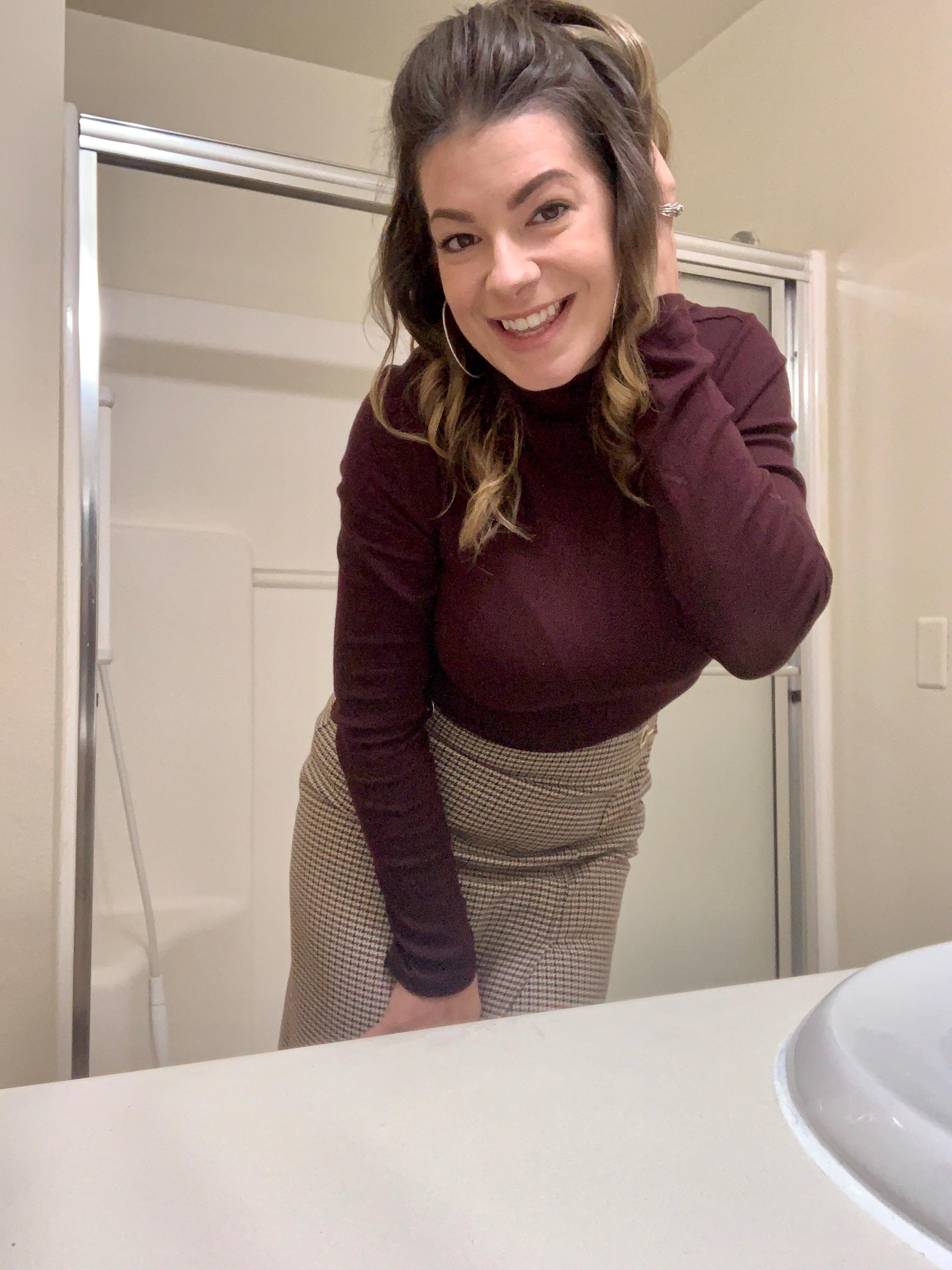 OOTD, love wearing skirts to work! Scrolller