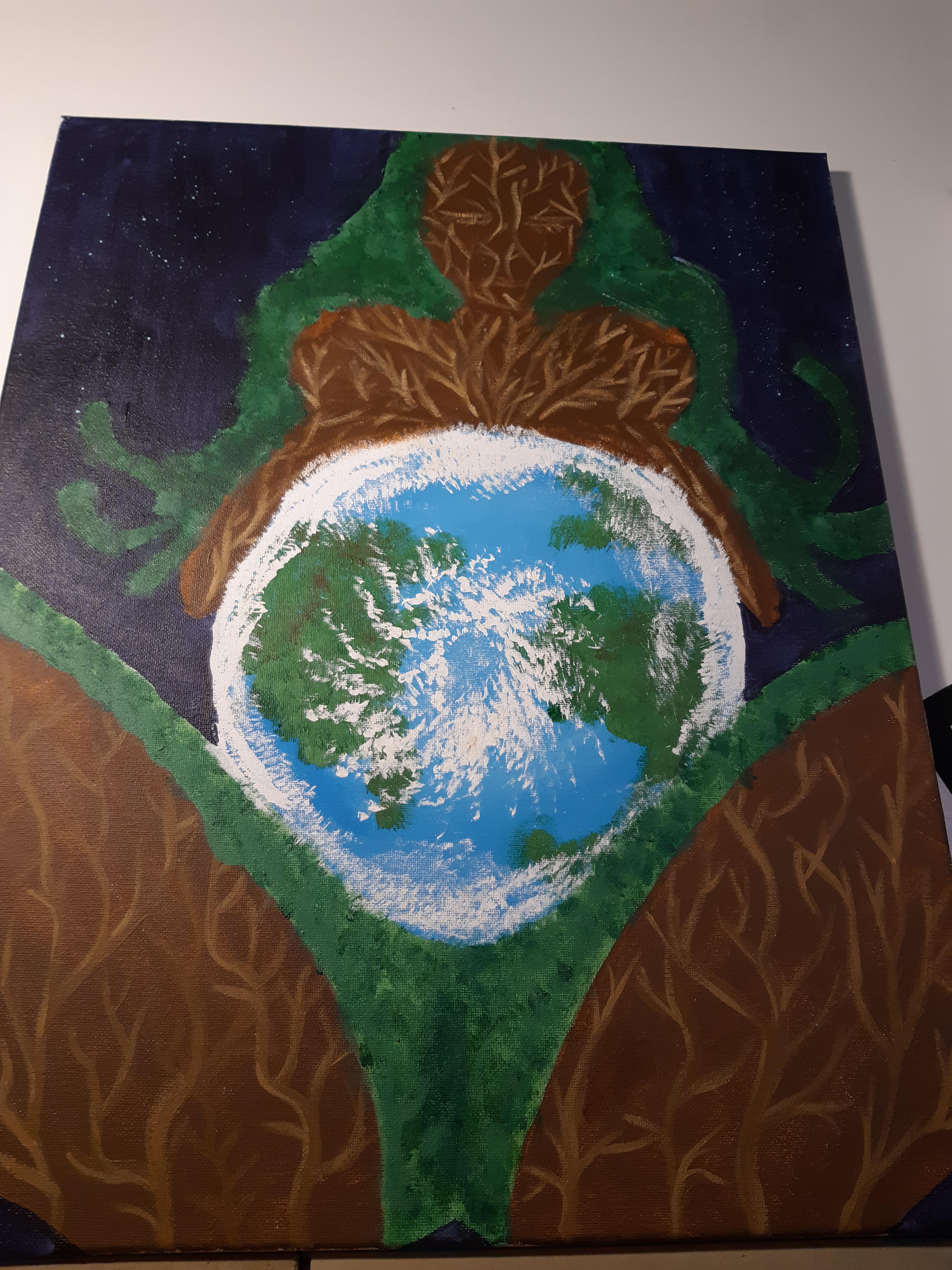 Painting with acrylics at 33 weeks pregnant. Scrolller