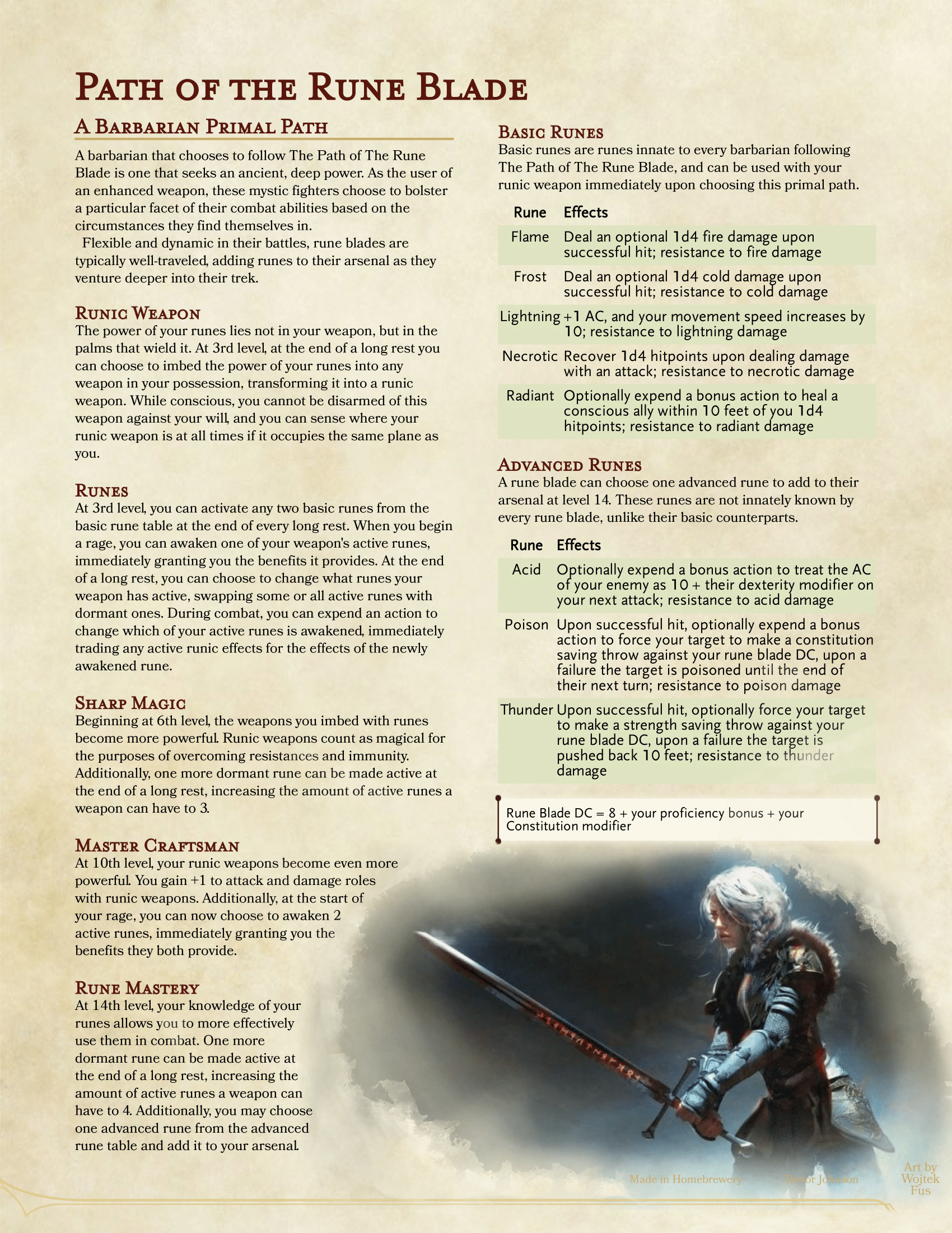 Path of The Rune Blade: A Barbarian Primal Path | Scrolller