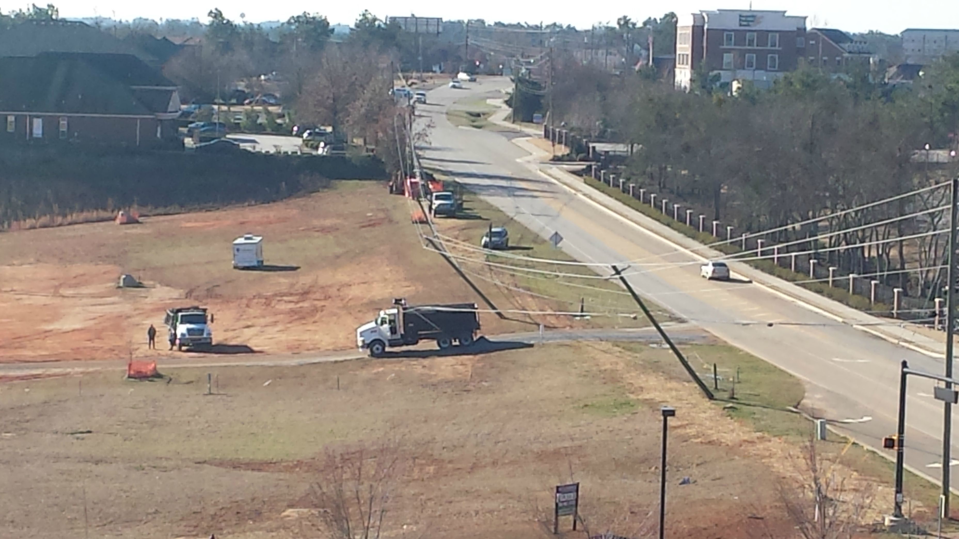 Power Outage in Evans Caused by a Dump Truck that Caught a Power Line