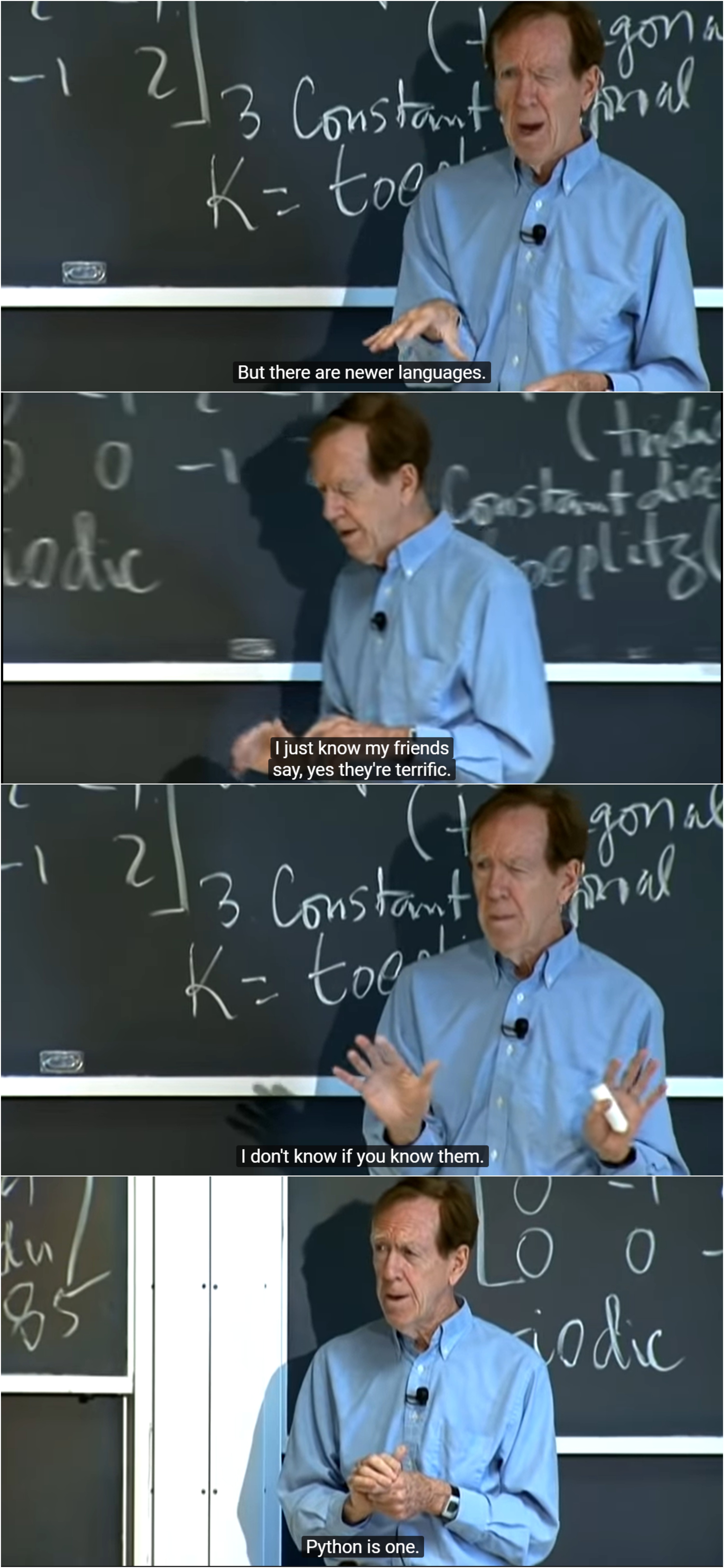 Prof. Gilbert Strang a mathematician and professor at MIT mentioning ...