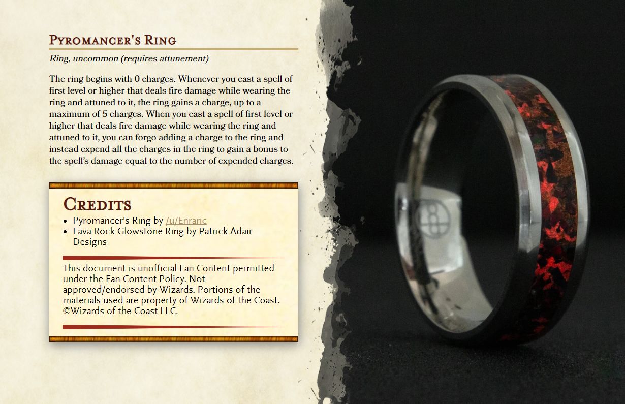 Pyromancer's Ring | An item fire which grows stronger the more fire ...