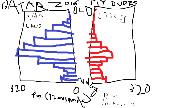 Qatar's Population Pyramid - 2016 [OC] | Scrolller