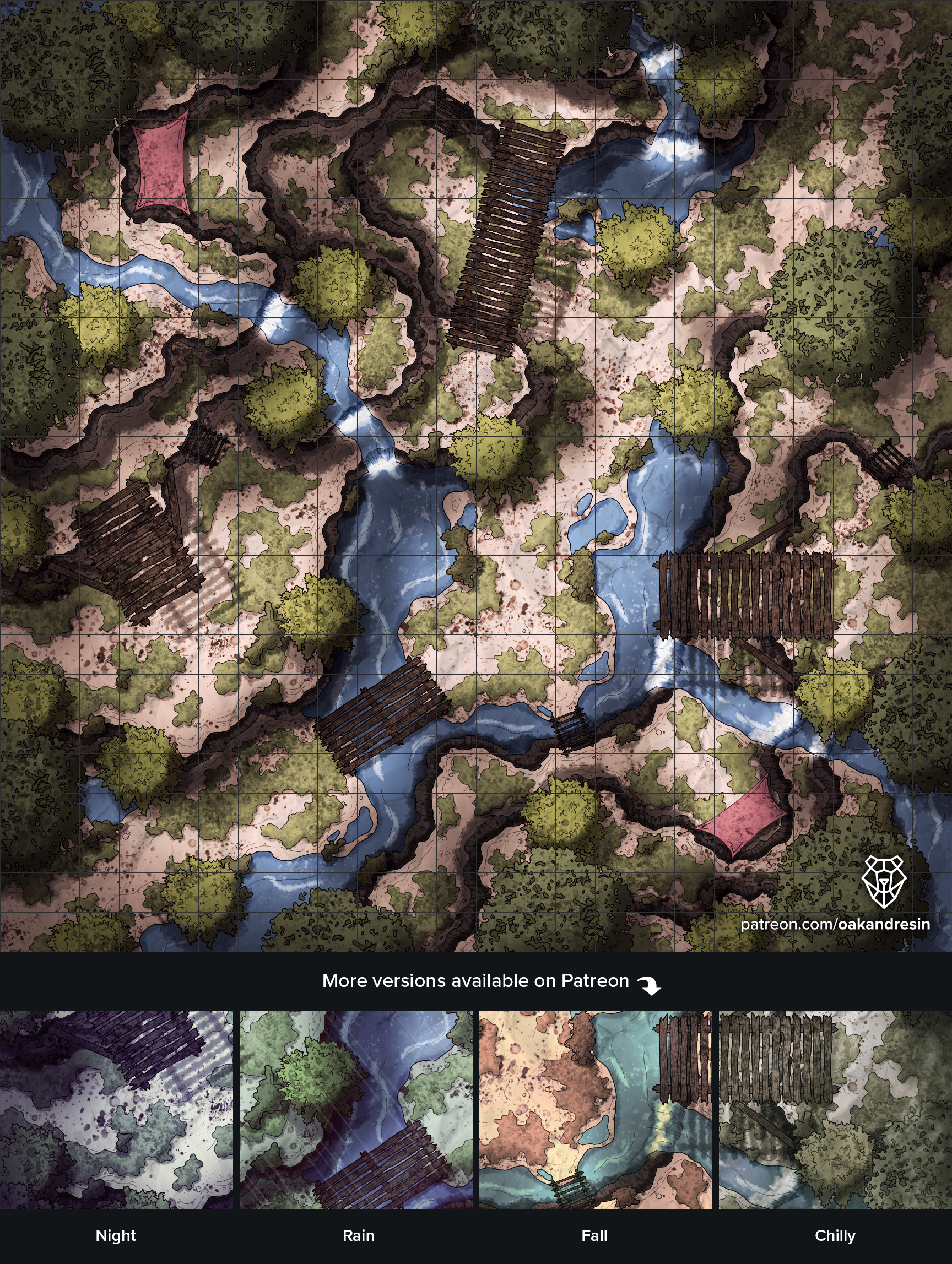 Ravine Pass [Art][Battlemap][24x24][1728x1728] | Scrolller