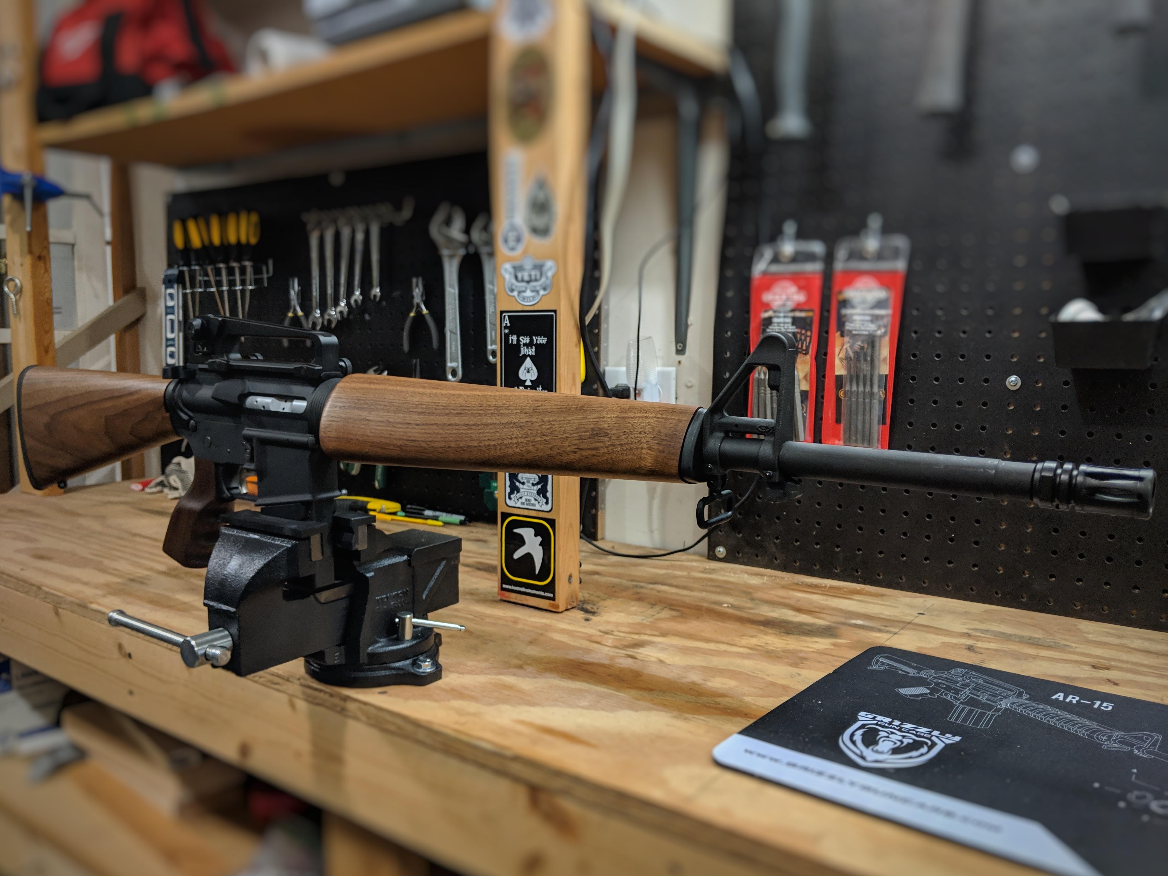 Retro-inspired, slick side rifle completed for dad for Christmas ...