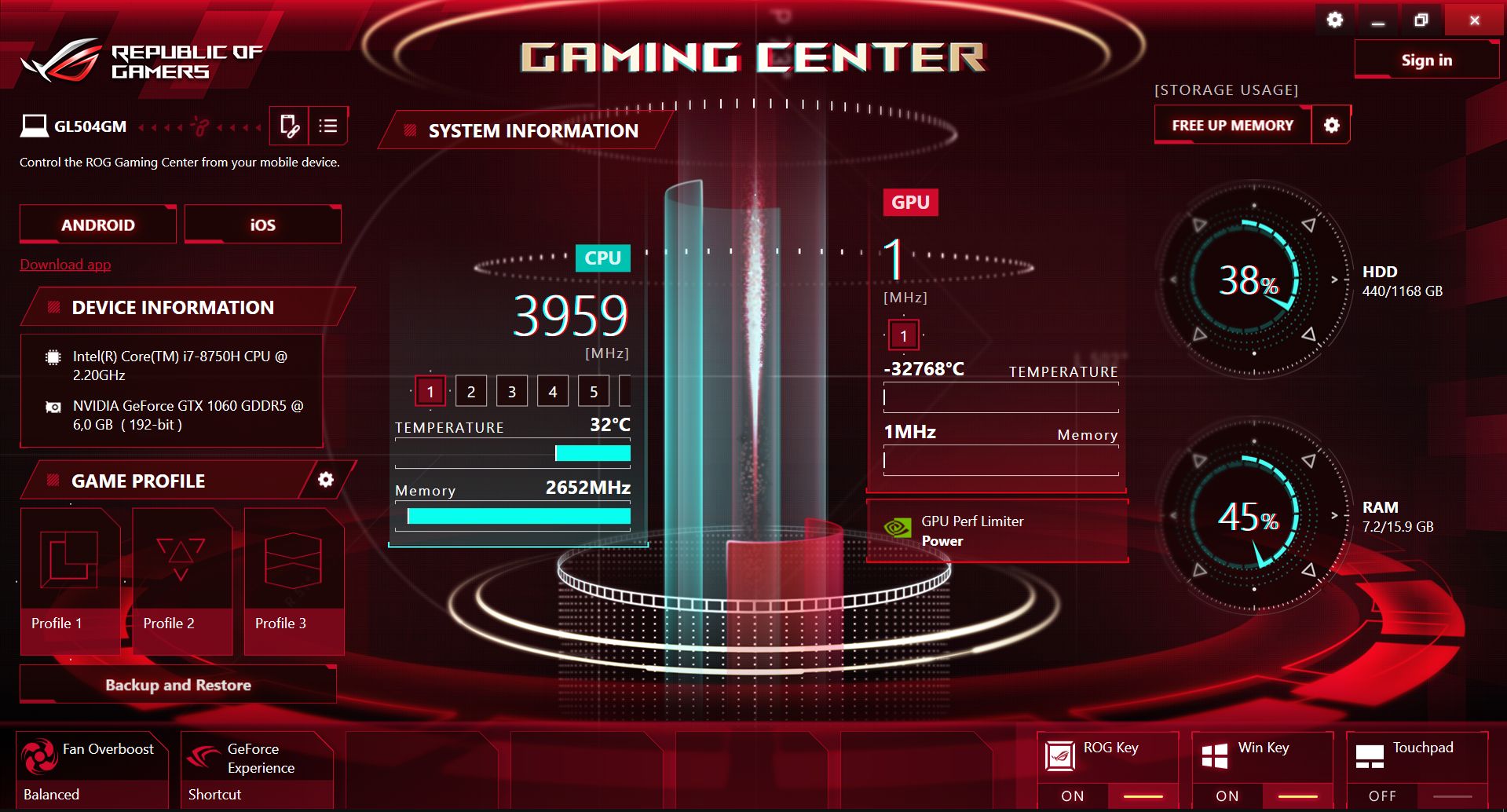 ROG Strix Hero II Fan running full speed, GPU temperature seems to defy
