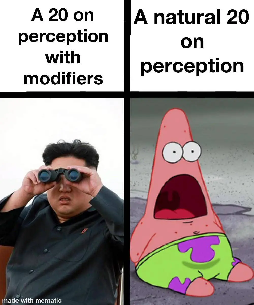 Run Perception Check Meme Roll me a perception check | Scrolller