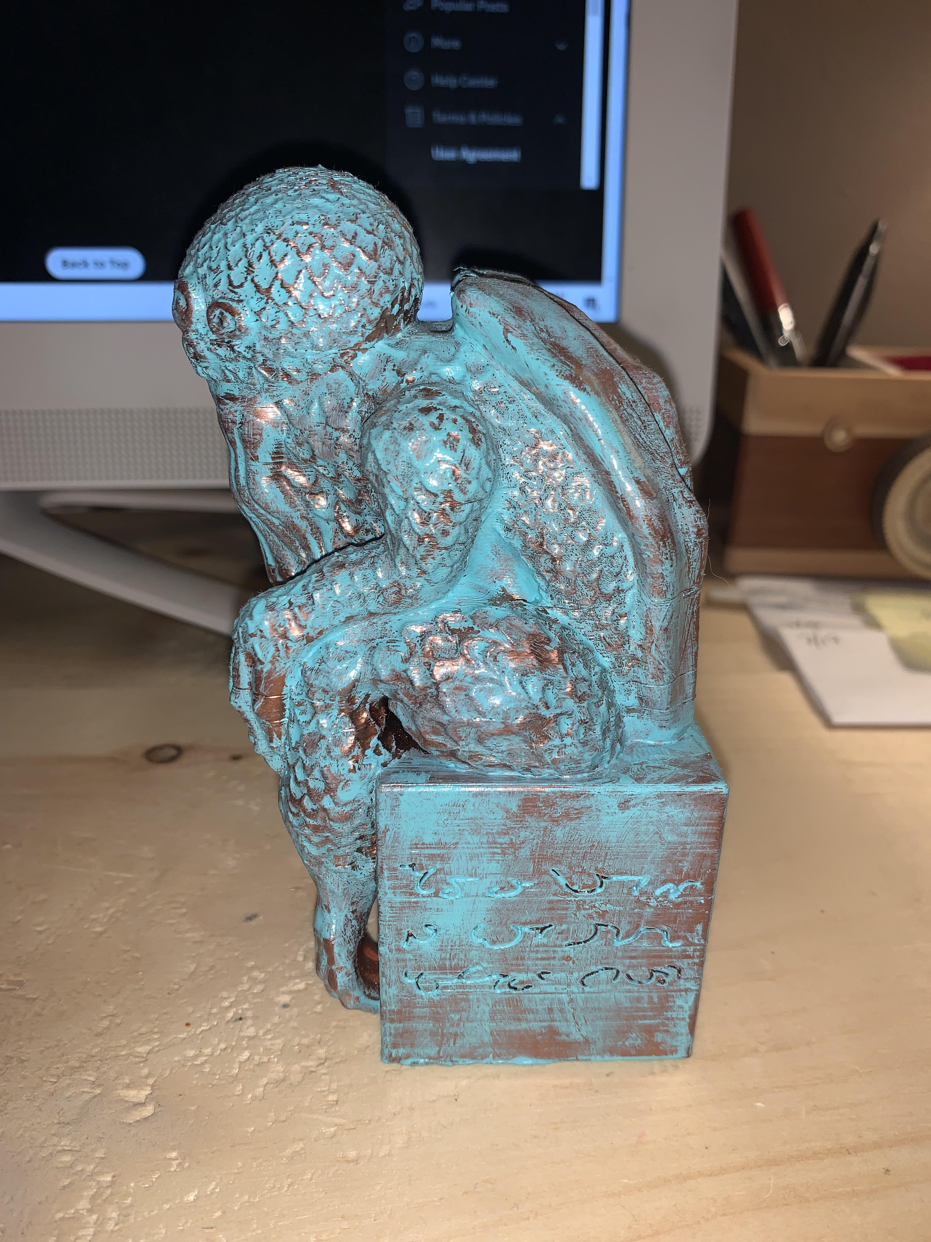 Side view of my 3D printed Cthulhu idol…seems I can only post 1 pic at ...