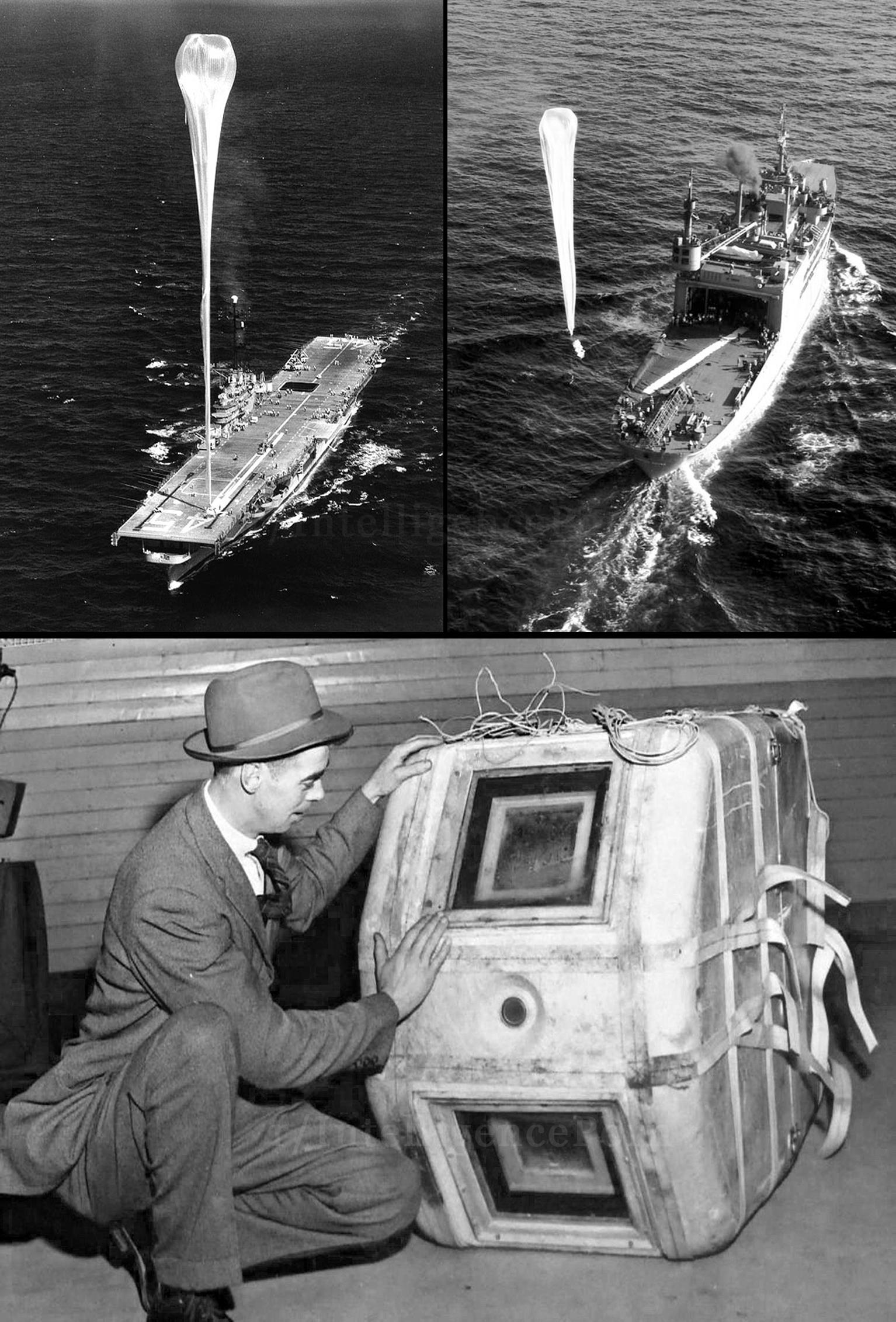 Skyhook balloons were used in the 1950s project 119L, Ashcan, Genetrix ...