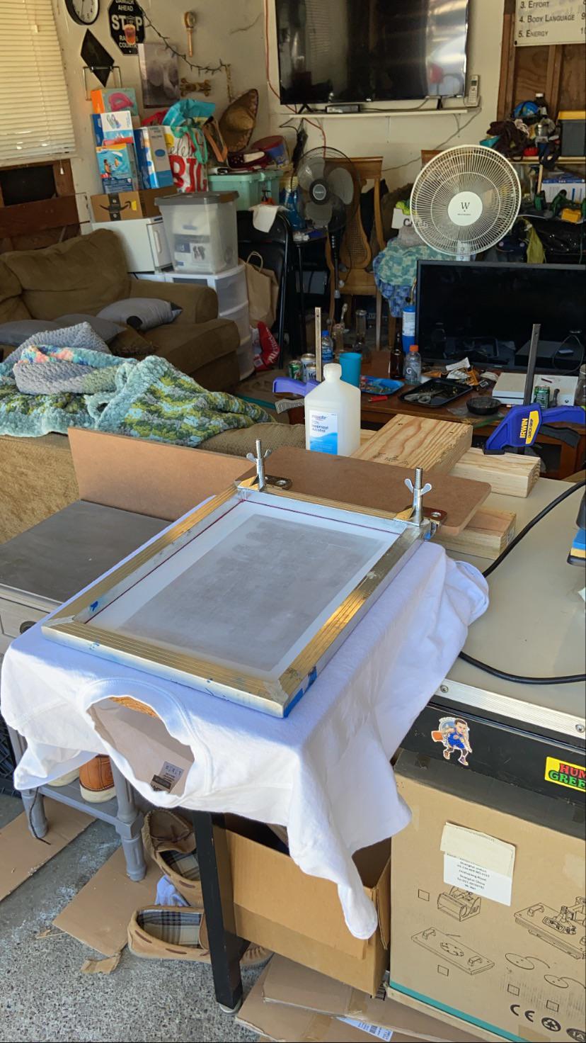 So I made myself a screen printing press. What y’all think? Scrolller